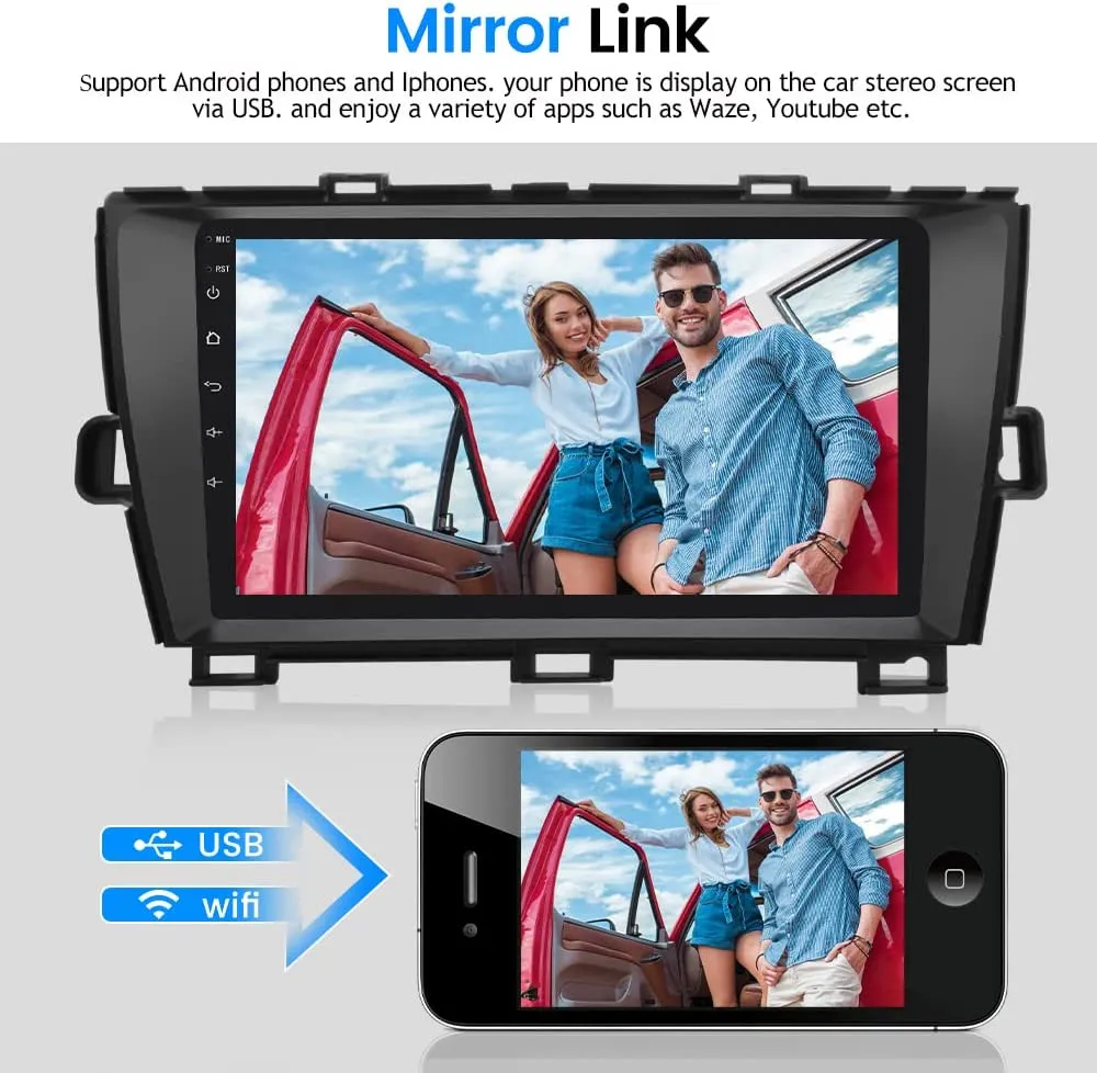 Daiko PRO Car Stereo Wireless Carplay Android Auto For Toyota Prius 2010-2015