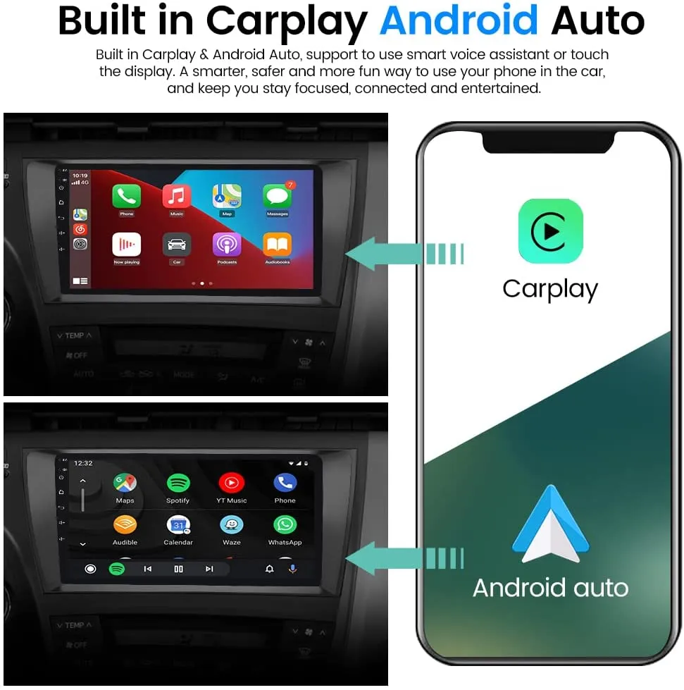 Daiko PRO Car Stereo Wireless Carplay Android Auto For Toyota Prius 2010-2015