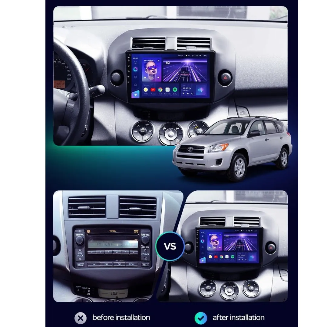 Daiko PRO Car Stereo Wireless Carplay Android Auto For Toyota RAV4 2007-2013