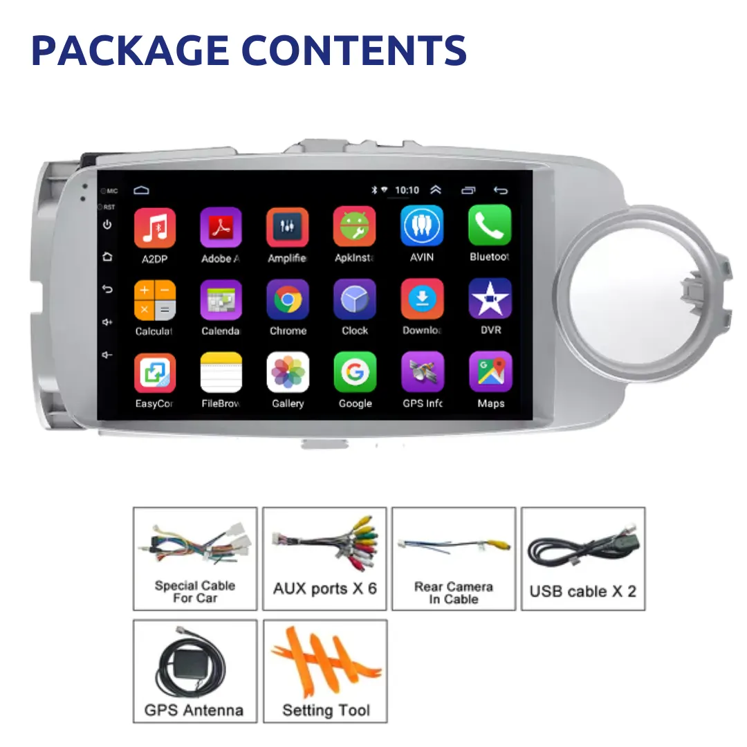Daiko PRO Car Stereo Wireless Carplay Android Auto For Toyota Vitz Yaris 2011-13