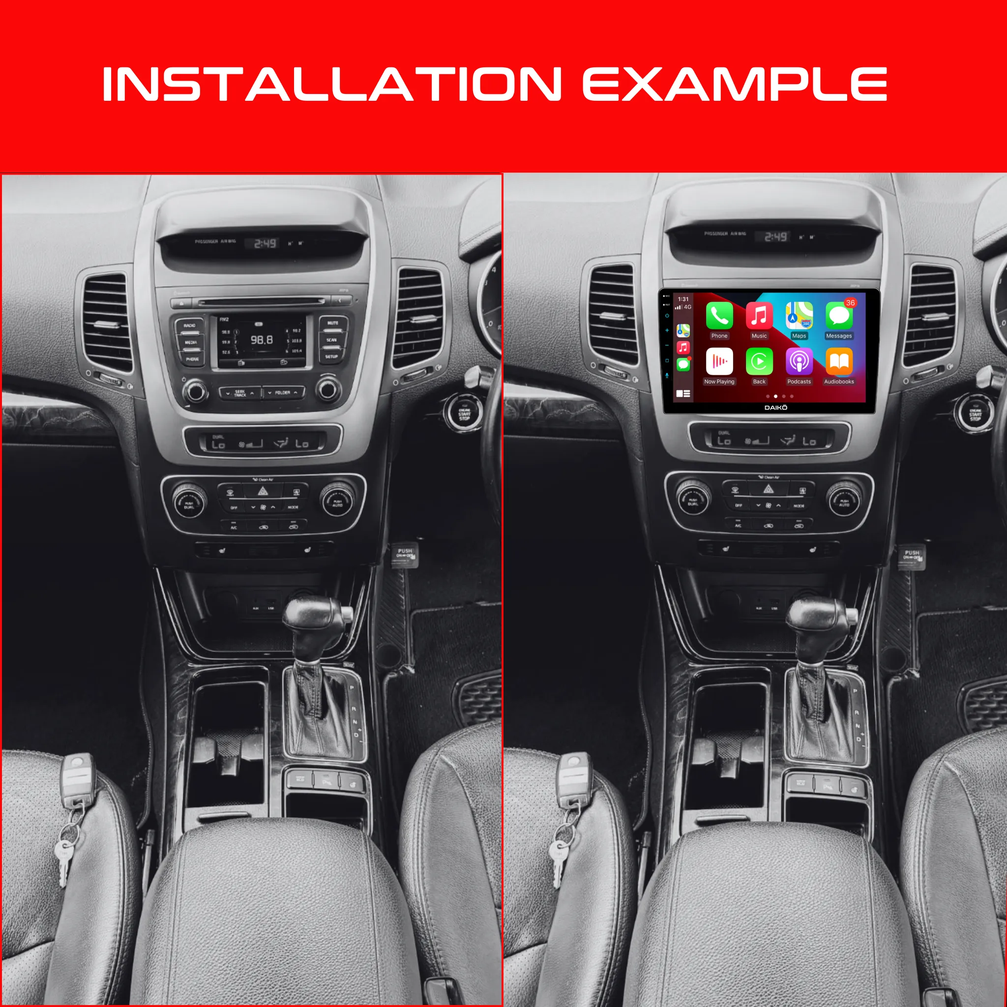Daiko PRO Multimedia Unit Wireless Carplay Android Auto For Kia Sorento 2013-15