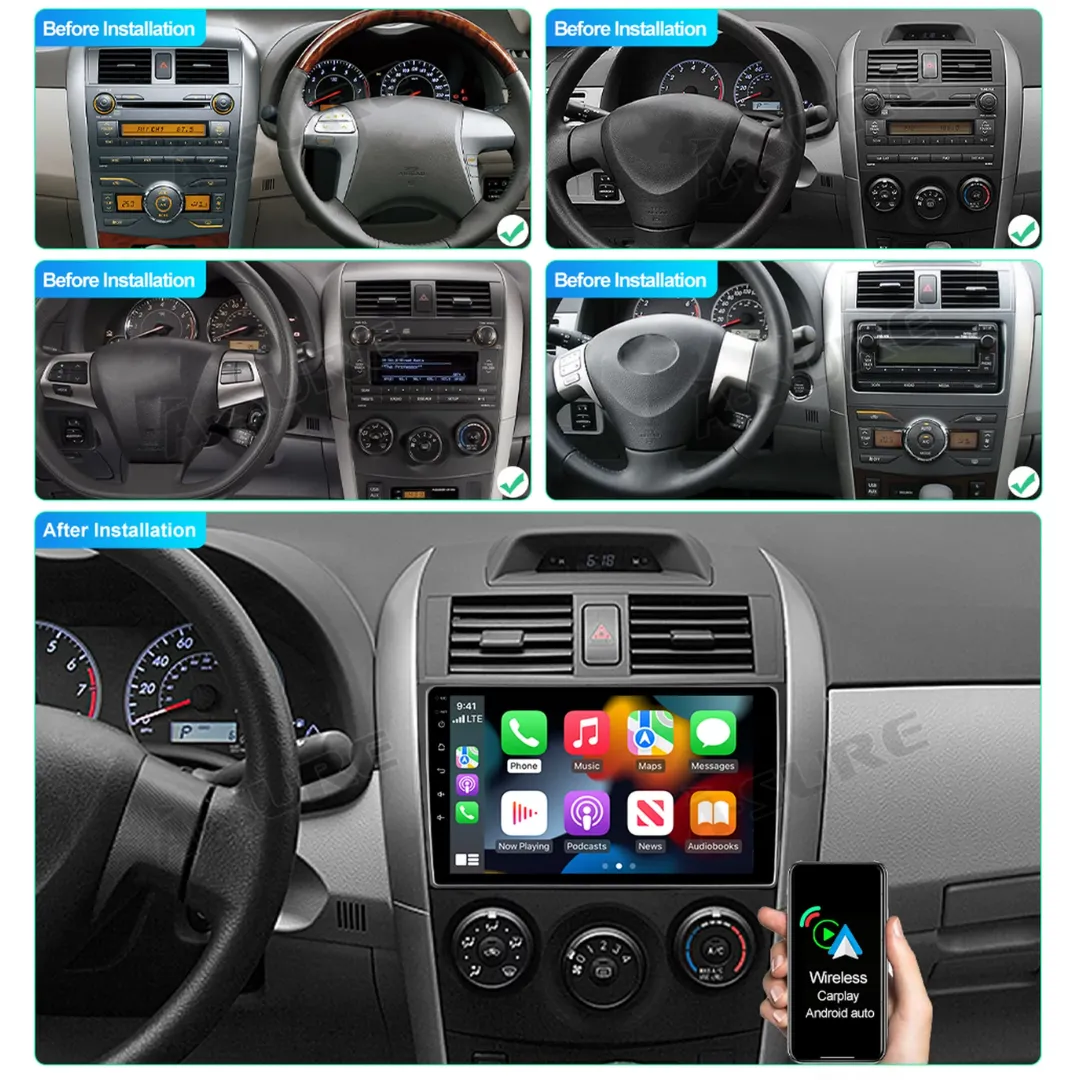 Daiko PRO Multimedia Unit Wireless Carplay Android Auto GPS For Toyota Corolla