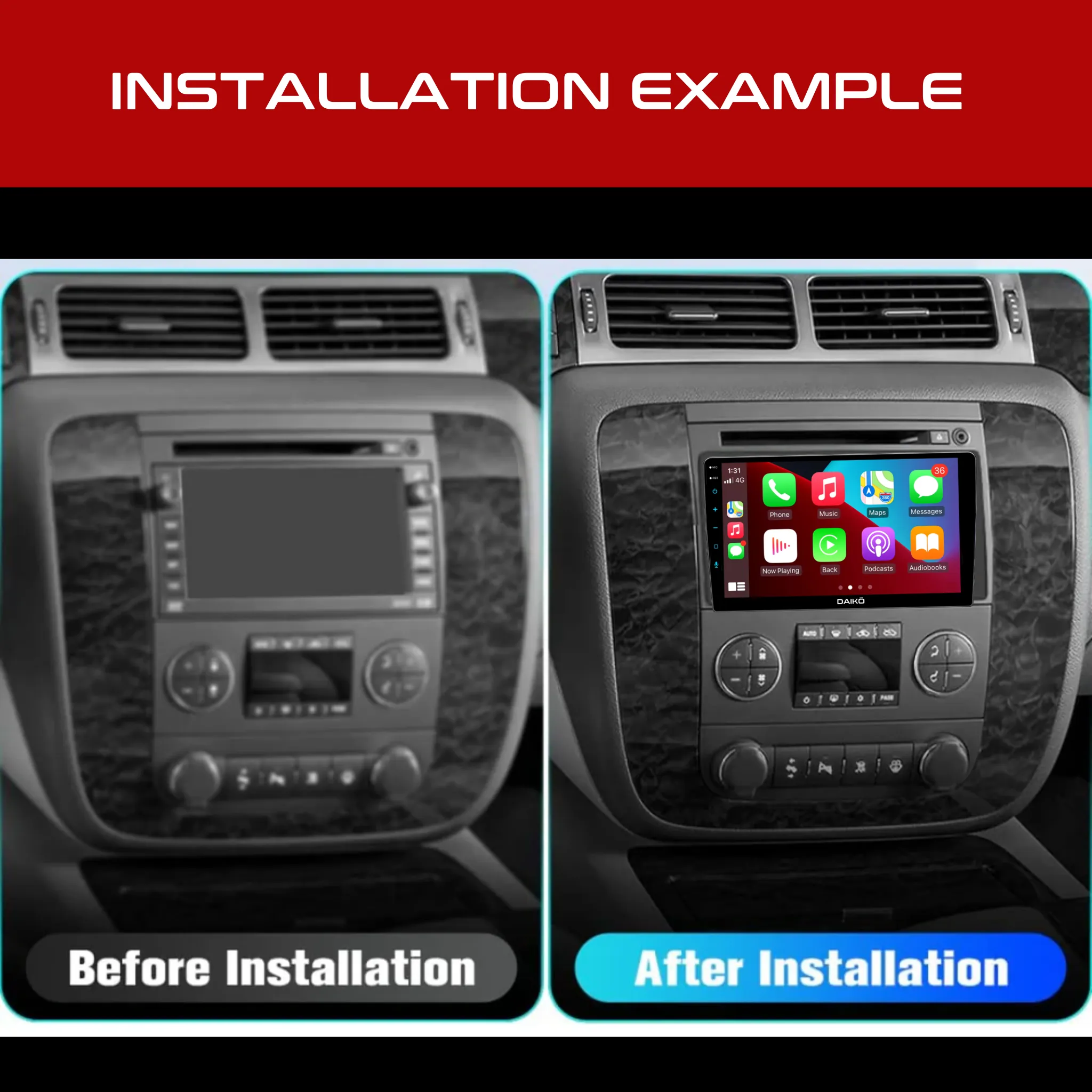 Daiko Ultra Car Stereo Carplay Android Auto For Chevrolet Silverado 2007-2014