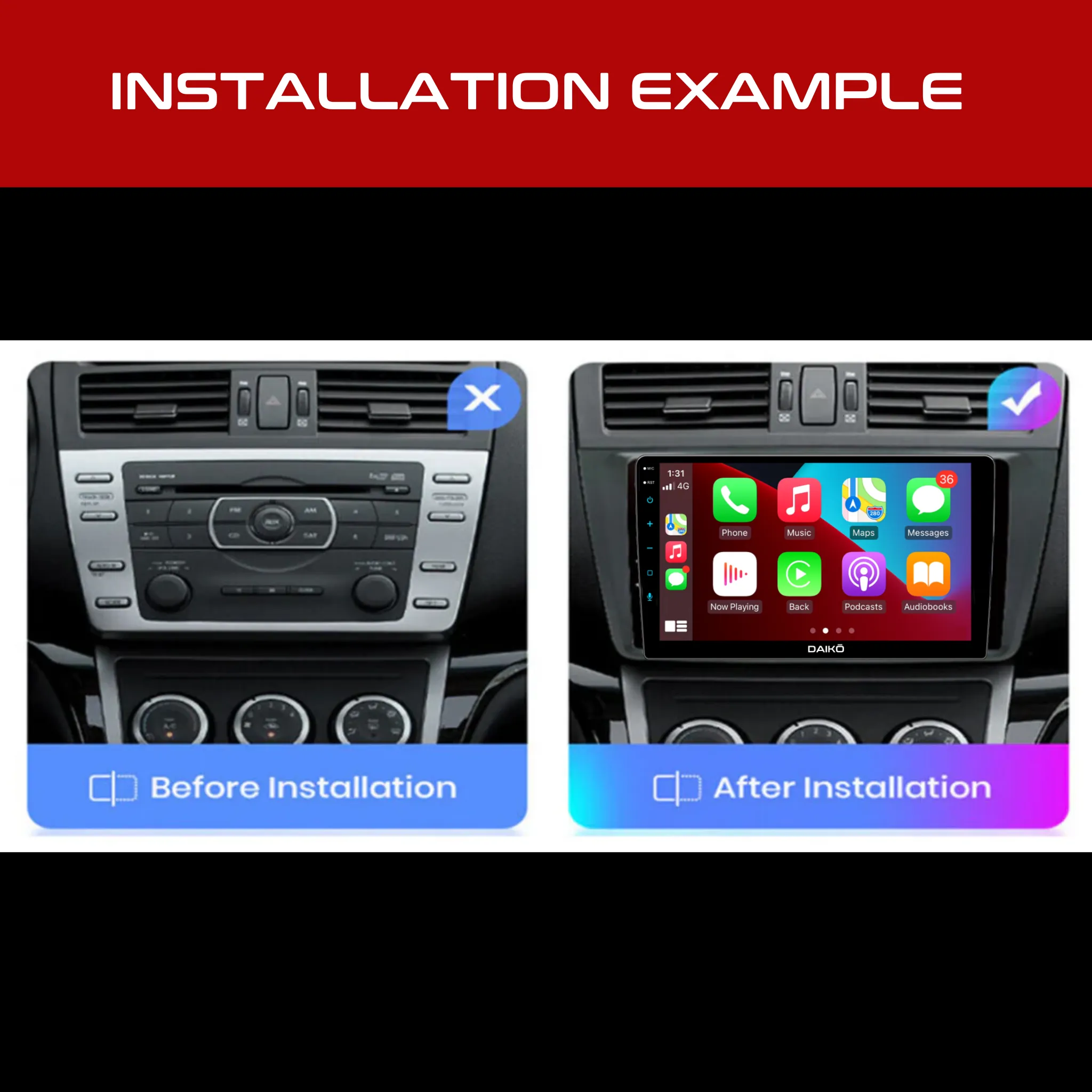 Daiko Ultra Car Stereo Carplay Android Auto For Mazda 6 Atenza 2006-2012