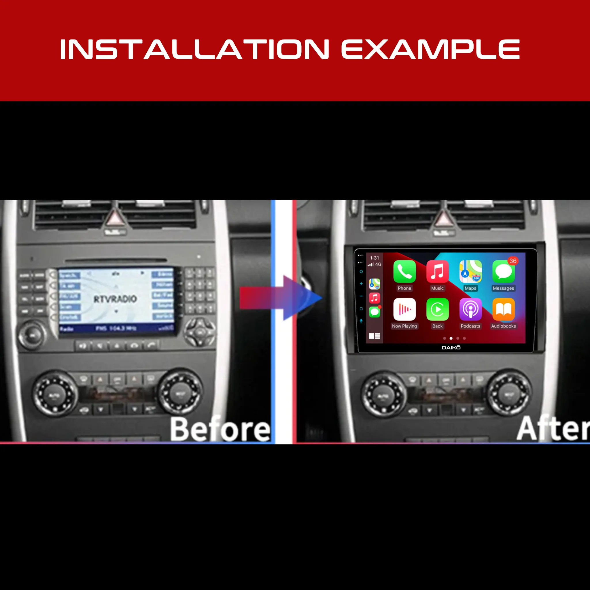 Daiko Ultra Car Stereo Carplay Android Auto For Mercedes Benz B200 Vito Viano