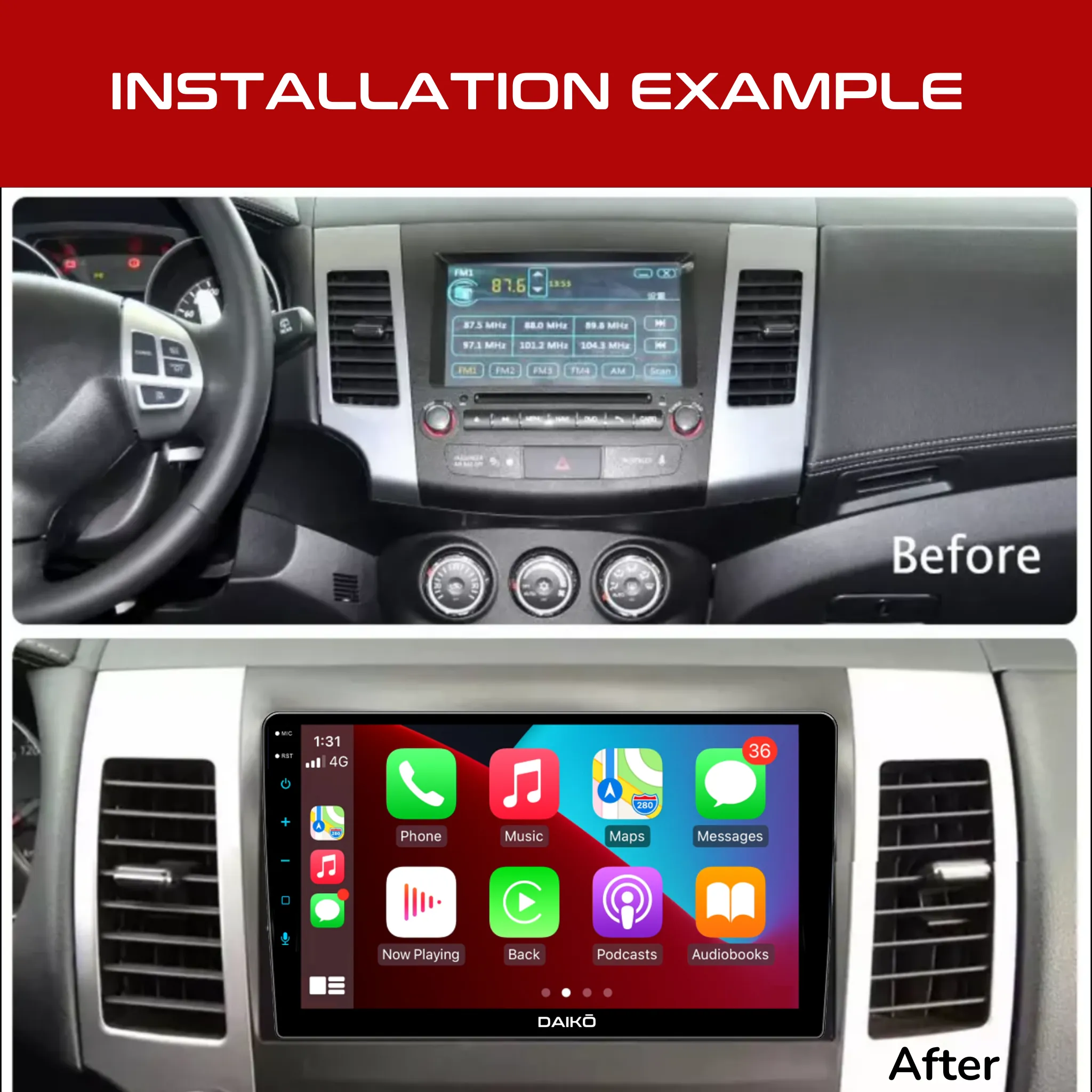 Daiko Ultra Car Stereo Carplay Android Auto For Mitsubishi Outlander 2005-12