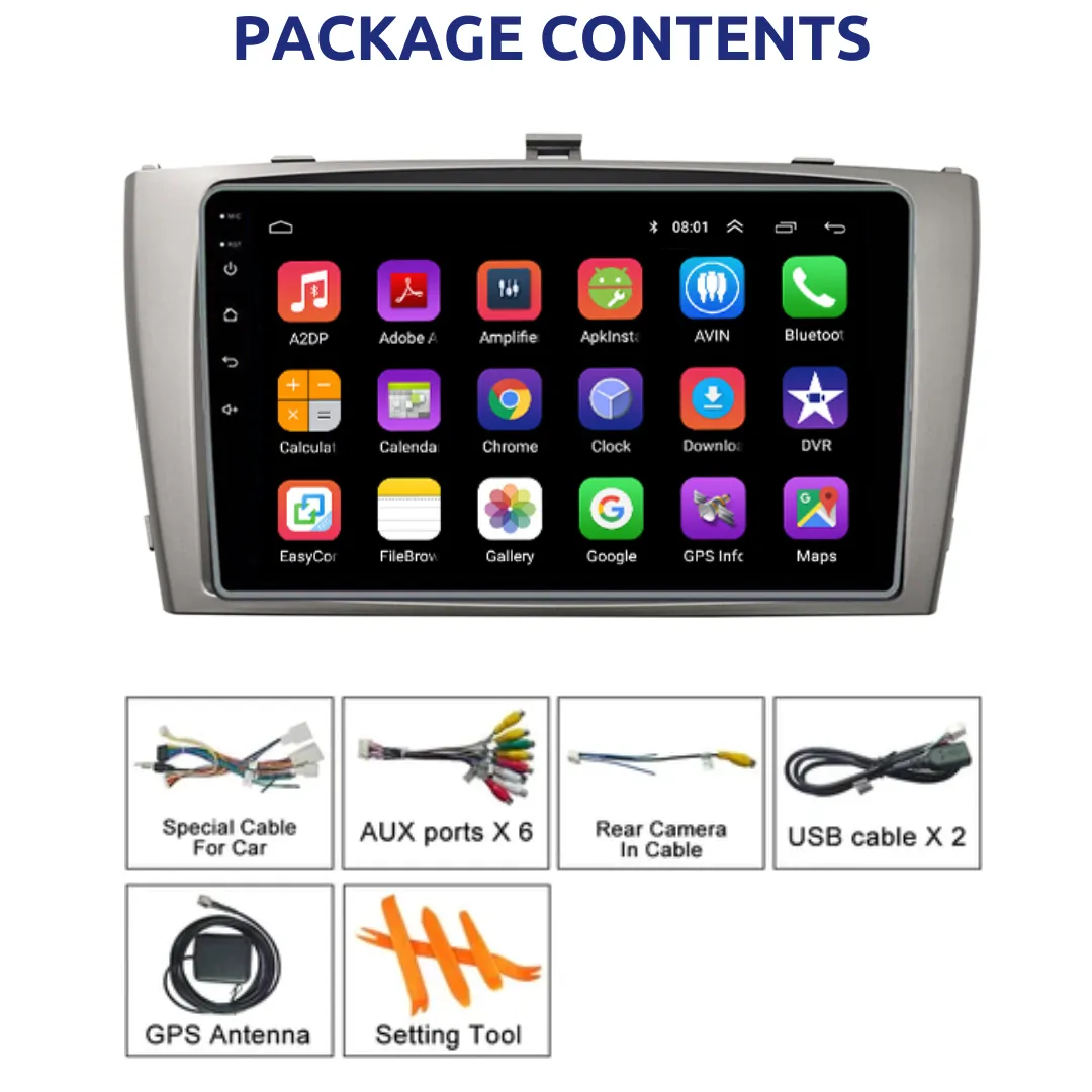 Daiko Ultra Car Stereo Carplay Android Auto For Toyota Avensis 2009-2015
