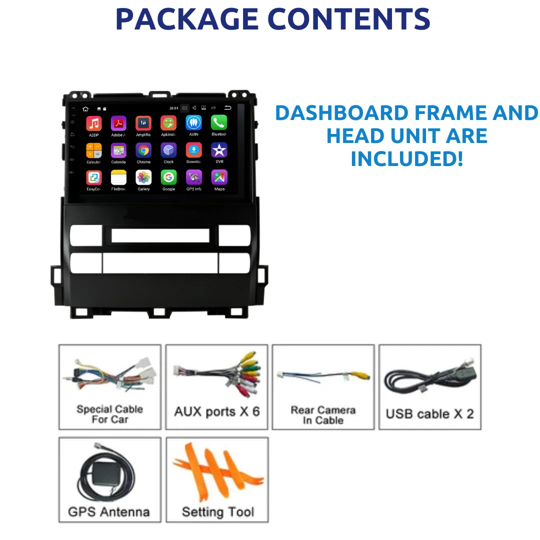 Daiko Ultra Car Stereo Carplay Android Auto For Toyota Land Cruiser Prado 03-09