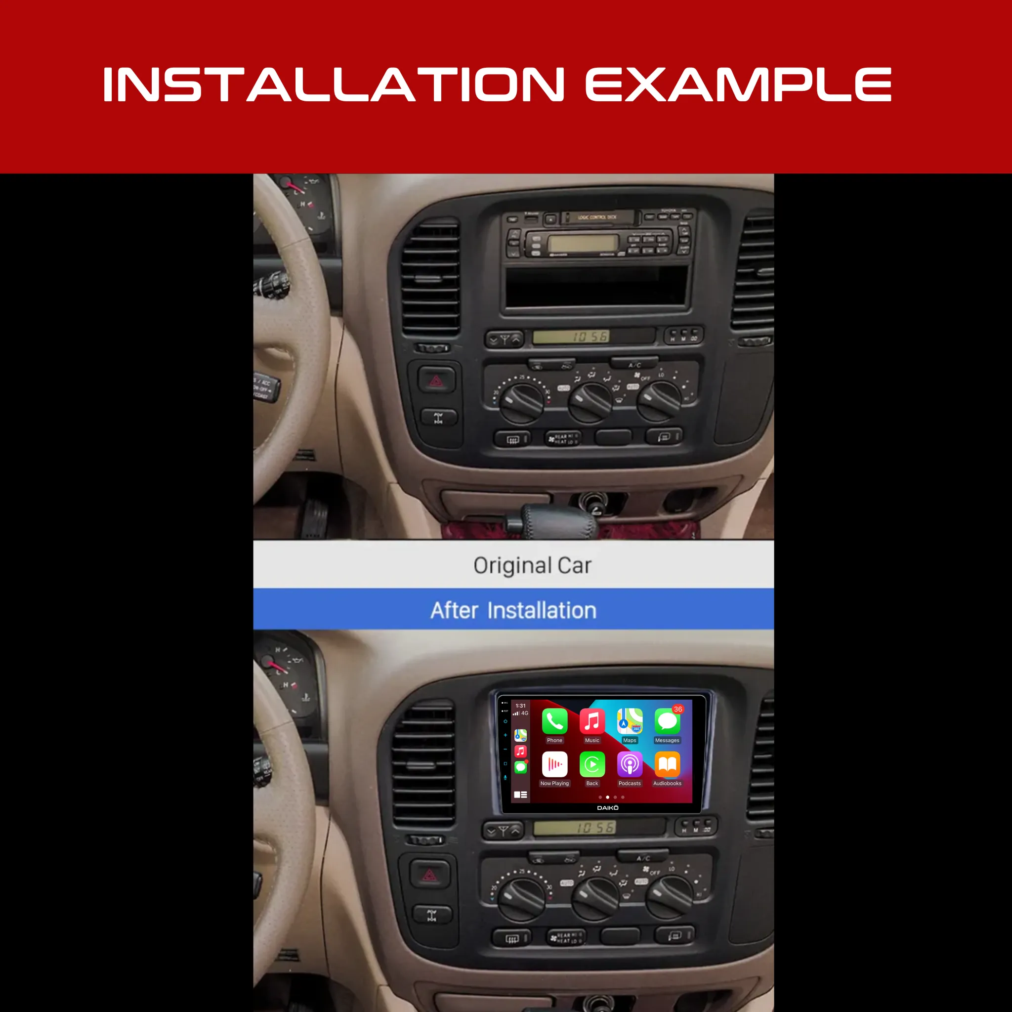 Daiko Ultra Car Stereo Carplay Android Auto For Toyota Landcruiser J100 1998-02