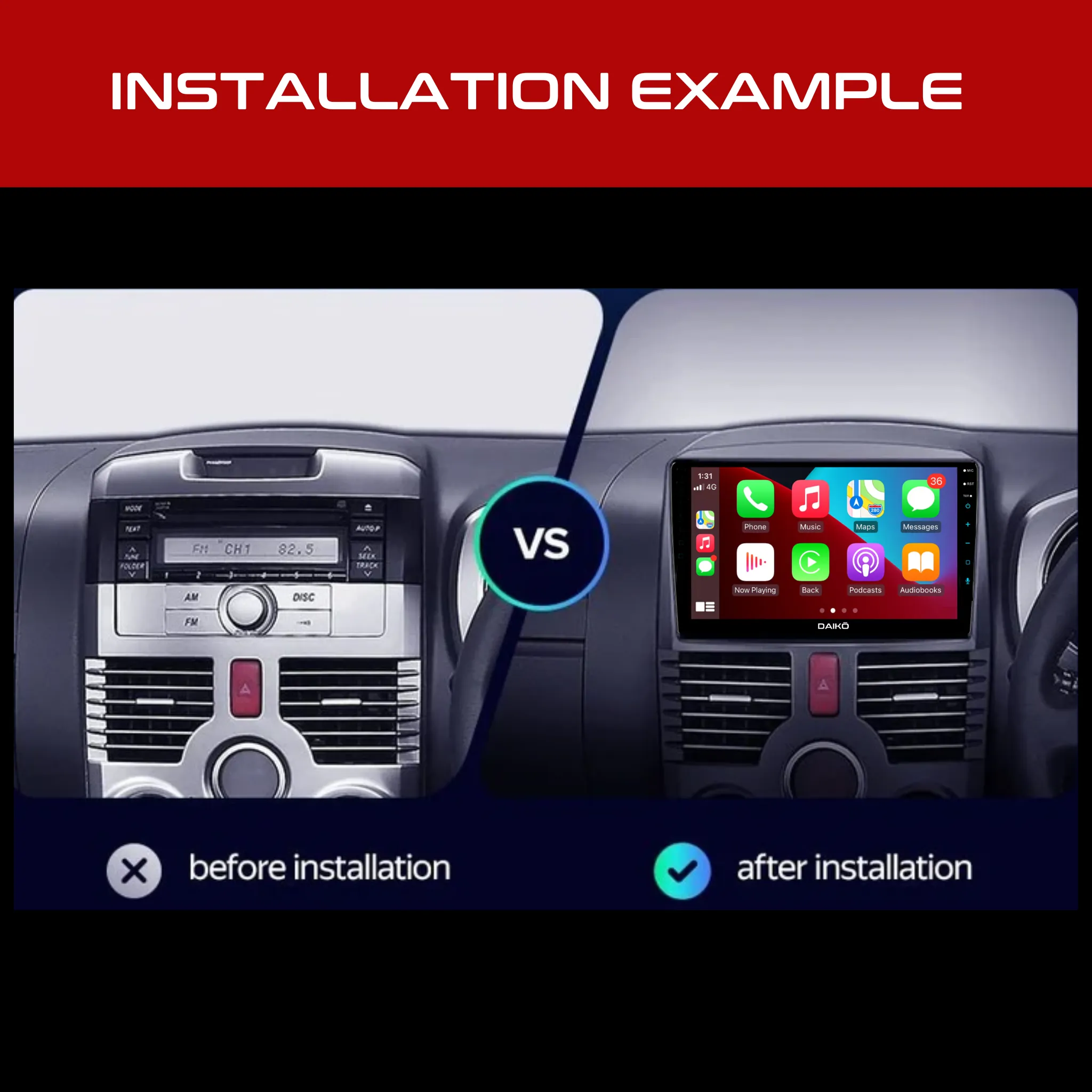 Daiko Ultra Car Stereo Wireless Carplay Android 6GB RAM   126GB Auto For 2006-2016 Toyota Rush / Daihatsu Terios