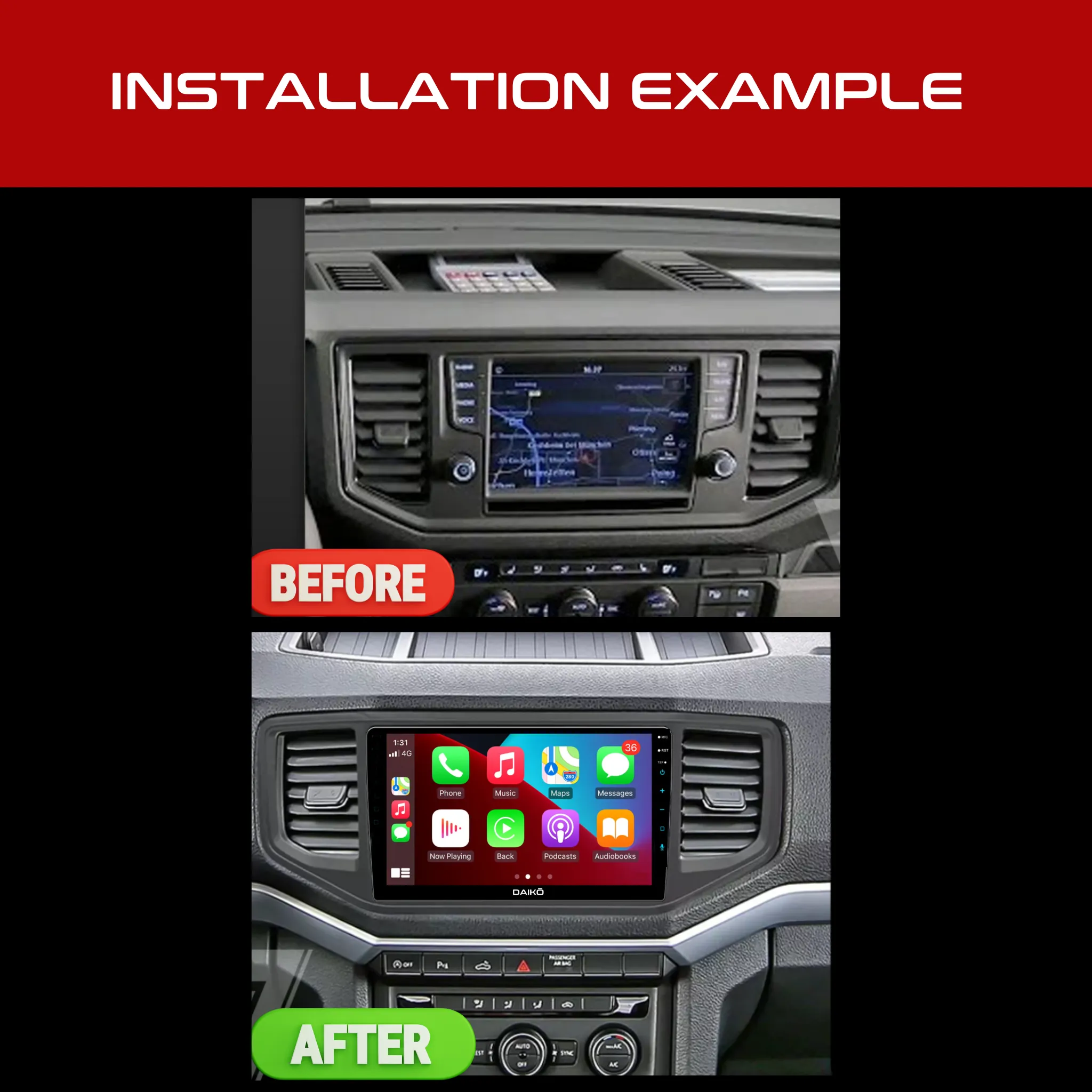 Daiko Ultra Car Stereo Wireless Carplay Android 6GB RAM   126GB Auto For 2017 Volkswagen Crafter 10inch