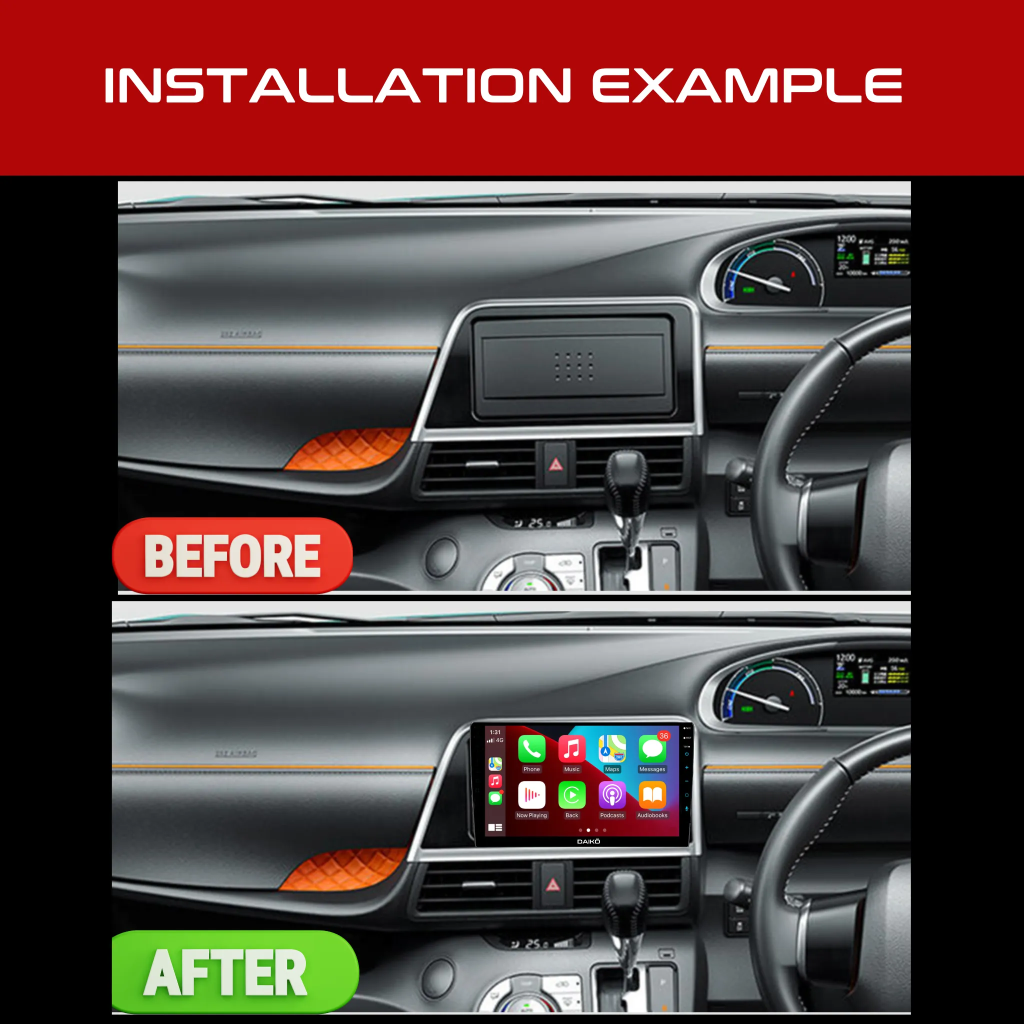 Daiko Ultra Car Stereo Wireless Carplay Android 6GB RAM   126GB Auto For 2019  Toyota Sienta