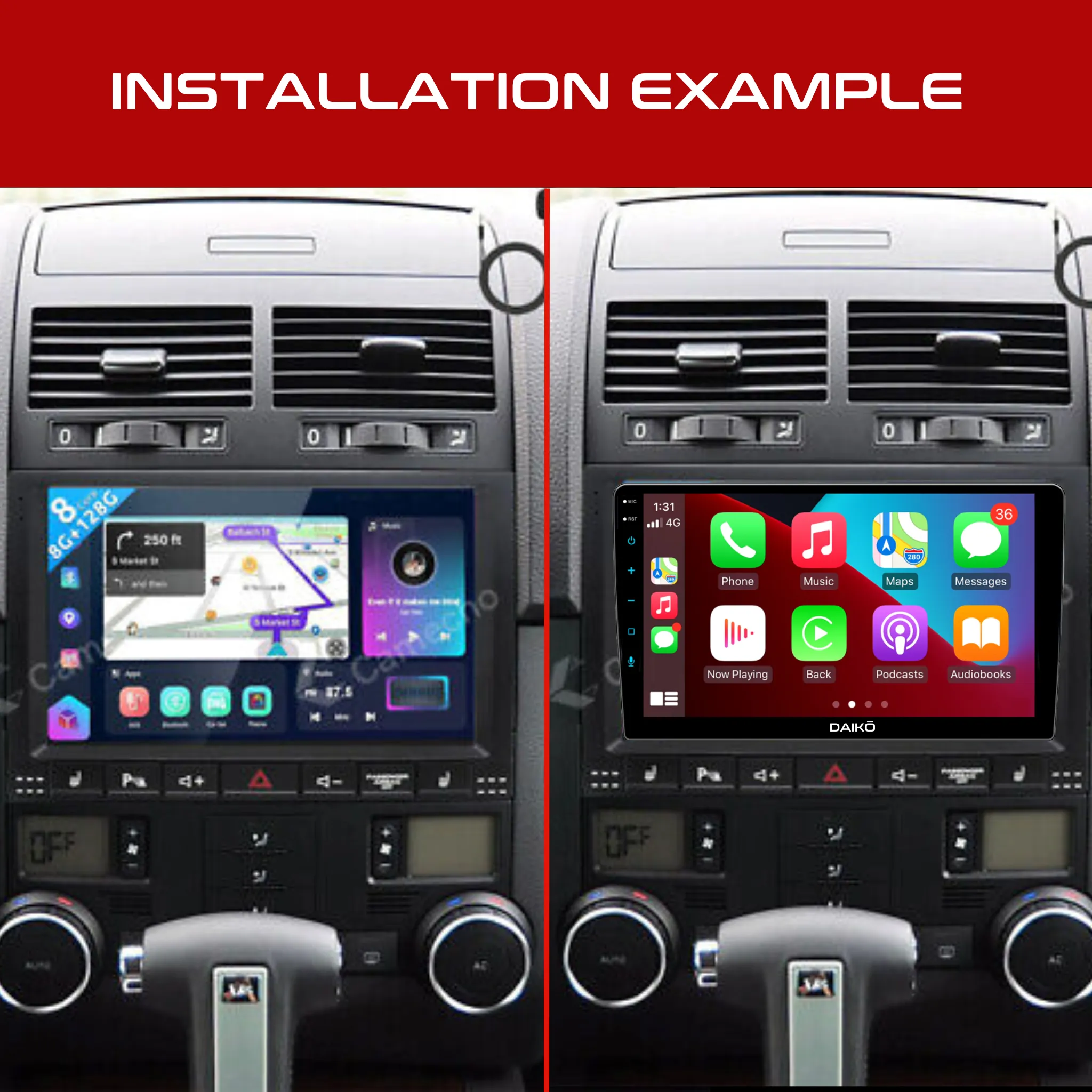 Daiko Ultra Car Stereo Wireless Carplay Android 8GB RAM   126GB Auto For VW Touareg 2003-2010