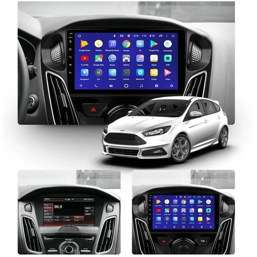 Daiko Ultra Car Stereo Wireless Carplay Android Auto For Ford Focus 2011-2018