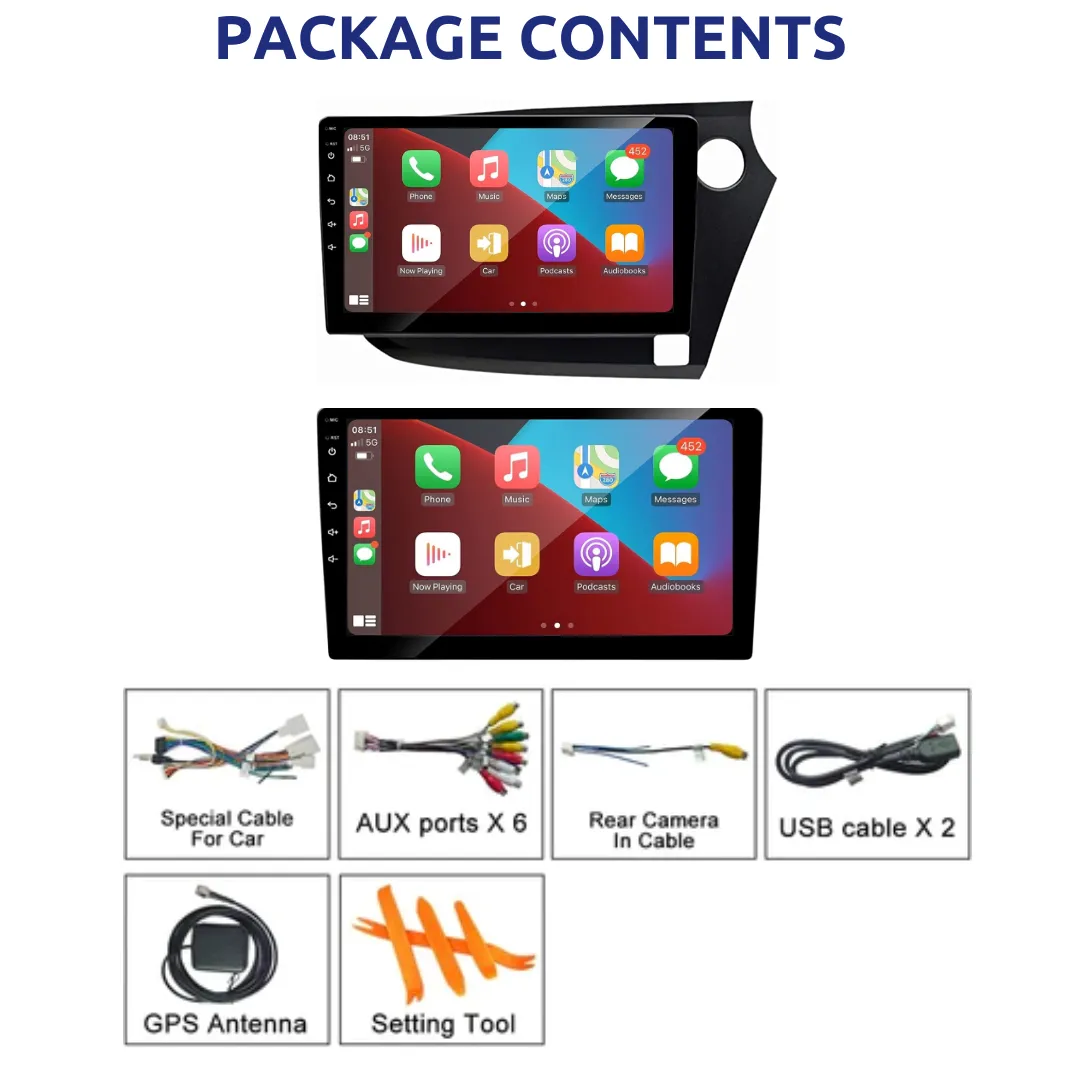 Daiko Ultra Car Stereo Wireless Carplay Android Auto For Honda Insight 2009-2014