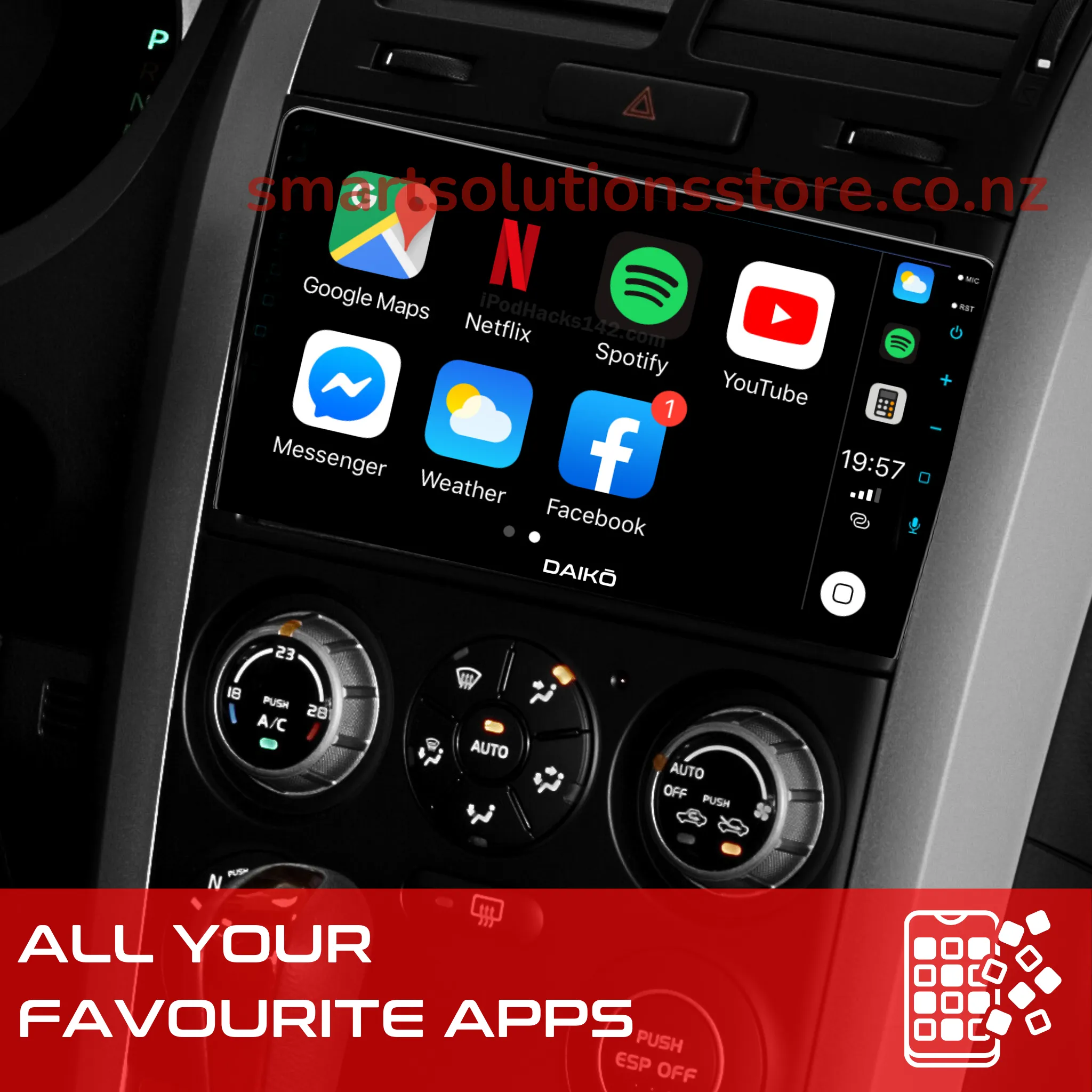 Daiko Ultra Car Stereo Wireless Carplay Android Auto For Lexus IS250 2005-12
