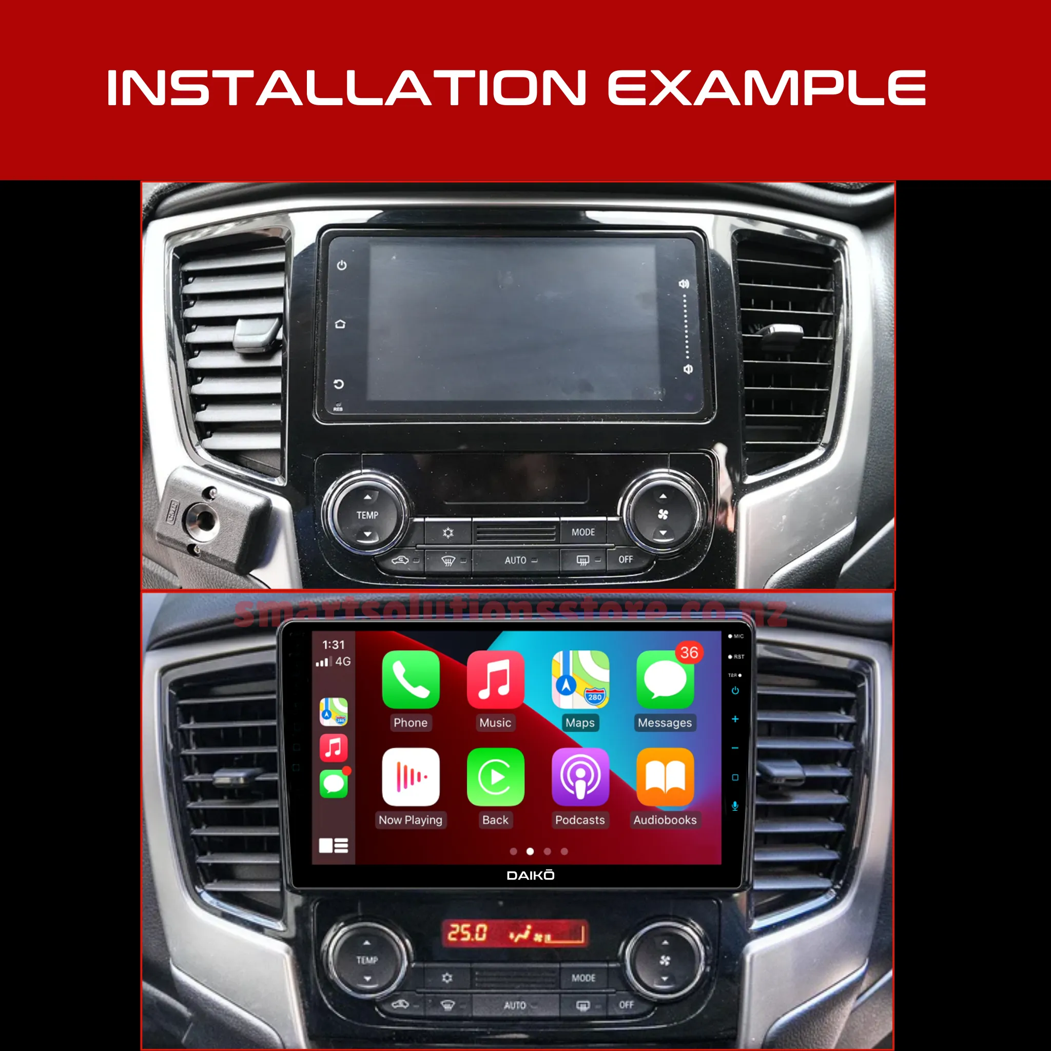Daiko Ultra Car Stereo Wireless Carplay Android Auto For Mitsubishi Triton GLRX 2019 