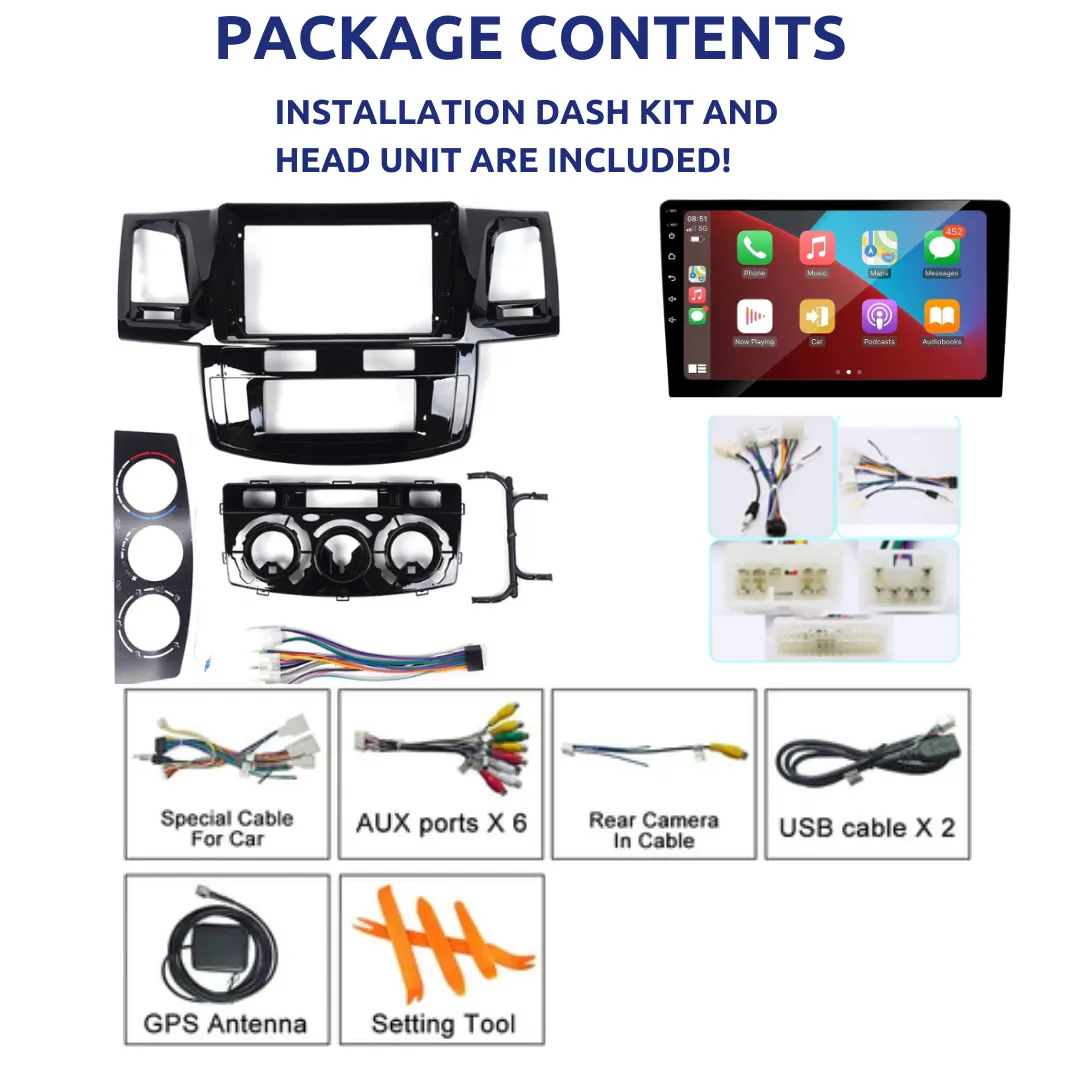 Daiko Ultra Car Stereo Wireless Carplay Android Auto For Toyota Hilux 2005-2008