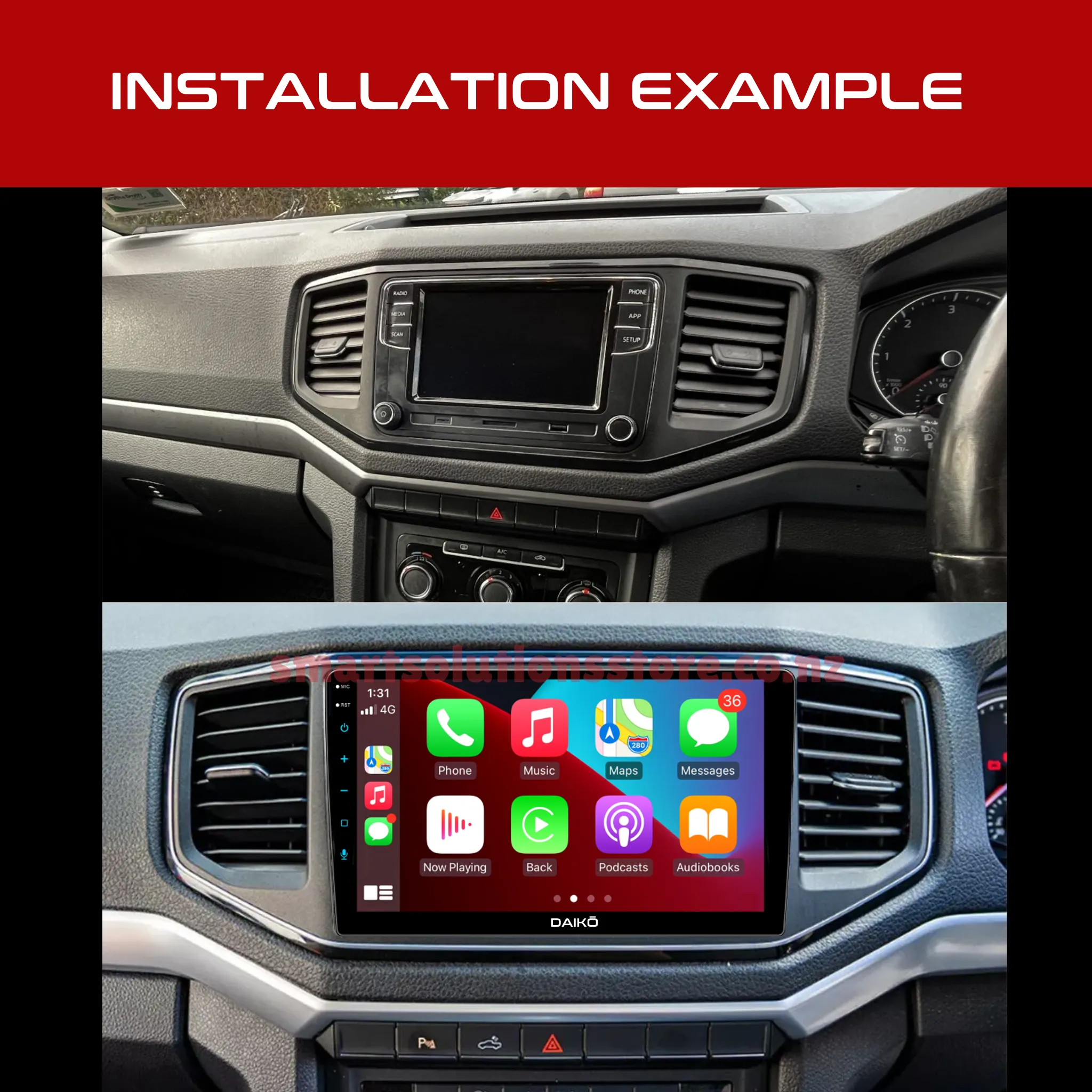 Daiko Ultra Car Stereo Wireless Carplay Android Auto For Volkswagen Amarok 2017 