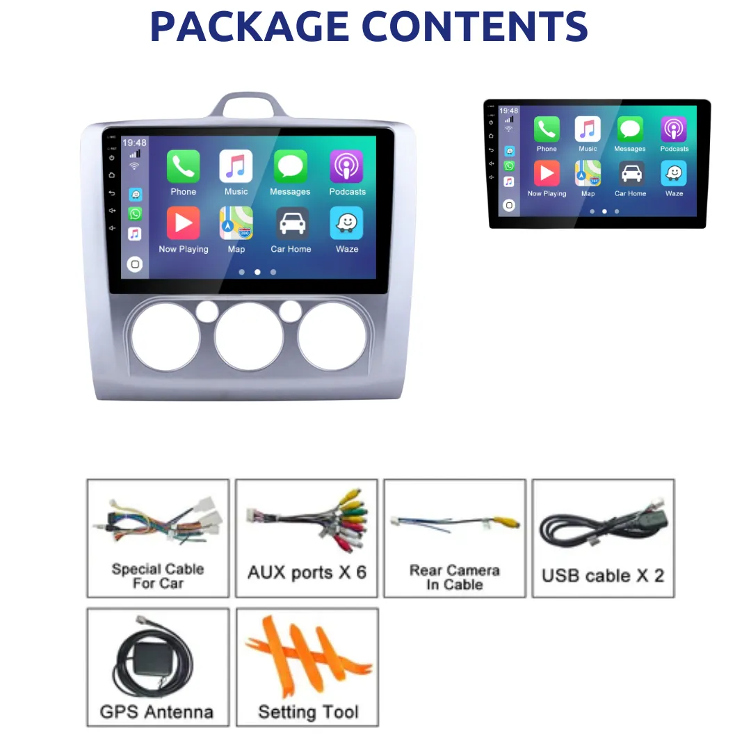 Daiko X Car Stereo Carplay Android Auto For Ford Focus 2004-2012 Manual AC