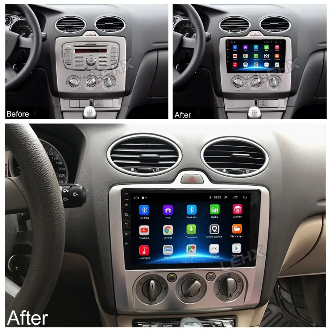 Daiko X Car Stereo Carplay Android Auto For Ford Focus 2004-2012 Manual AC