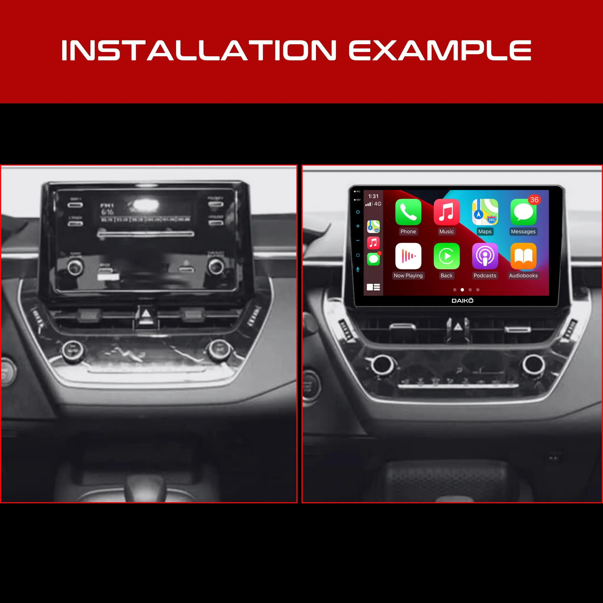 Daiko X Car Stereo Carplay Android Auto For Toyota 2019 Corolla /Altis/Auris