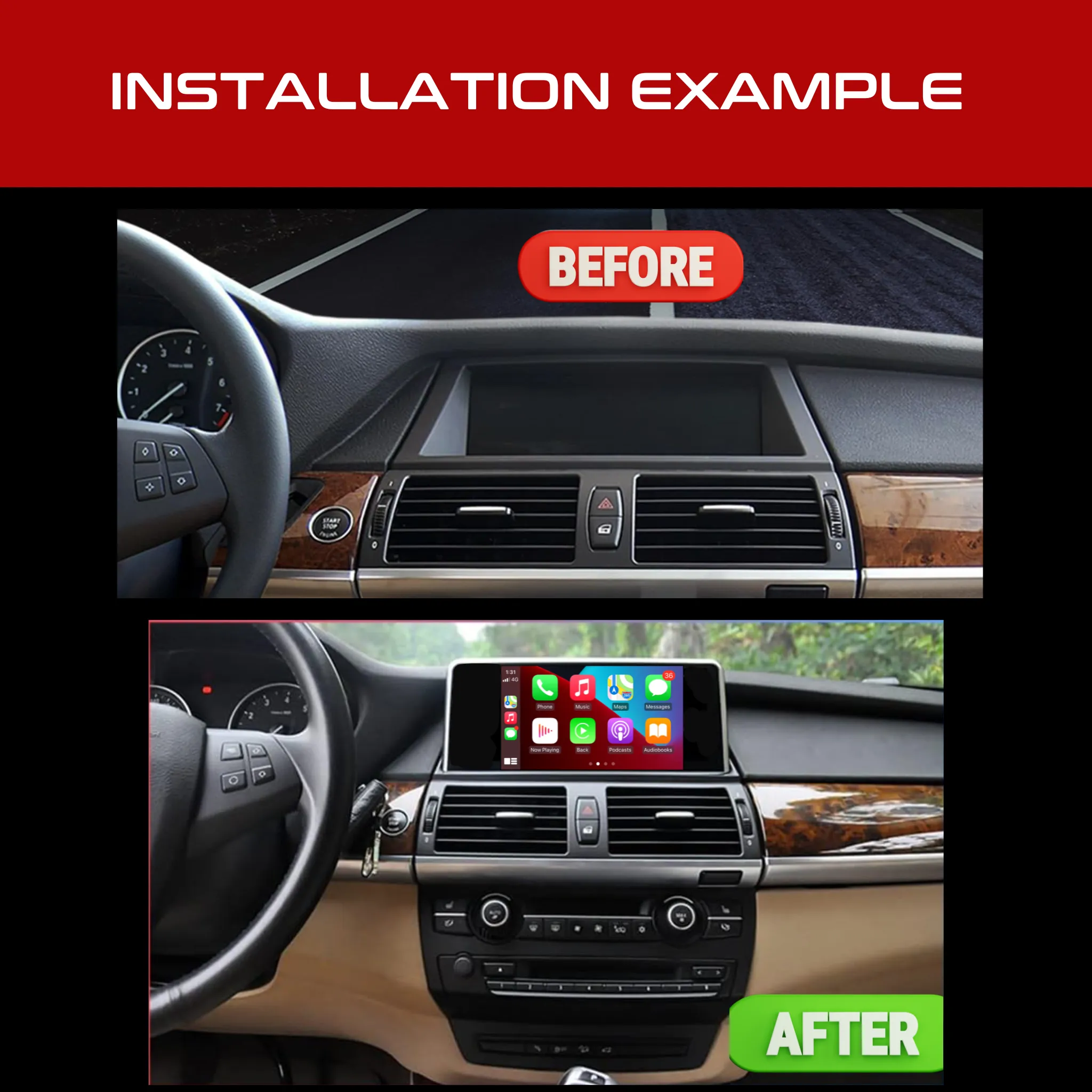 Daiko X Car Stereo Wireless Carplay Android 2GB RAM   32GB Auto 2GB RAM   32GB For 2007-2009 BMW X5 X6 CCC E70 E71