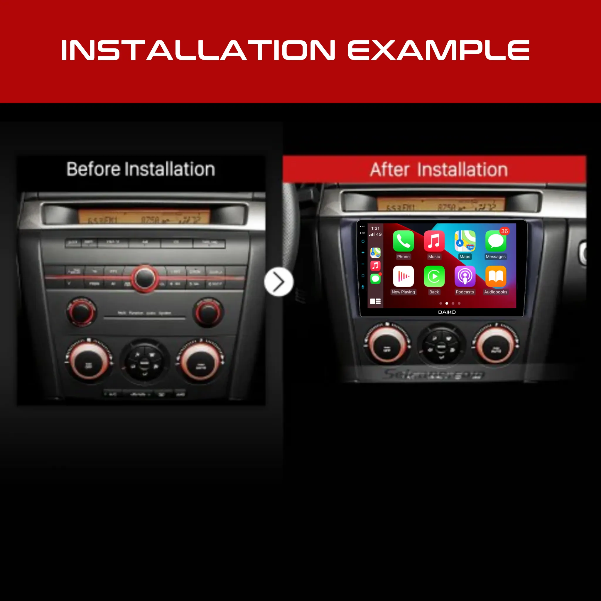 Daiko X Car Stereo Wireless Carplay Android 2GB RAM   32GB Auto 2GB RAM   32GB For Mazda 3 Axela 2004-2009