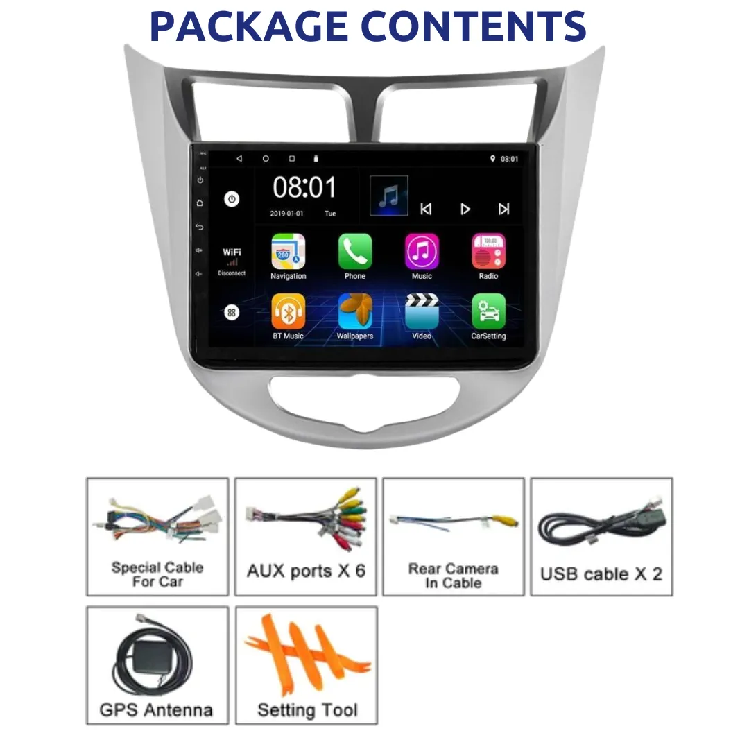 Daiko X Car Stereo Wireless Carplay Android Auto For Hyundai Accent 2010-2016