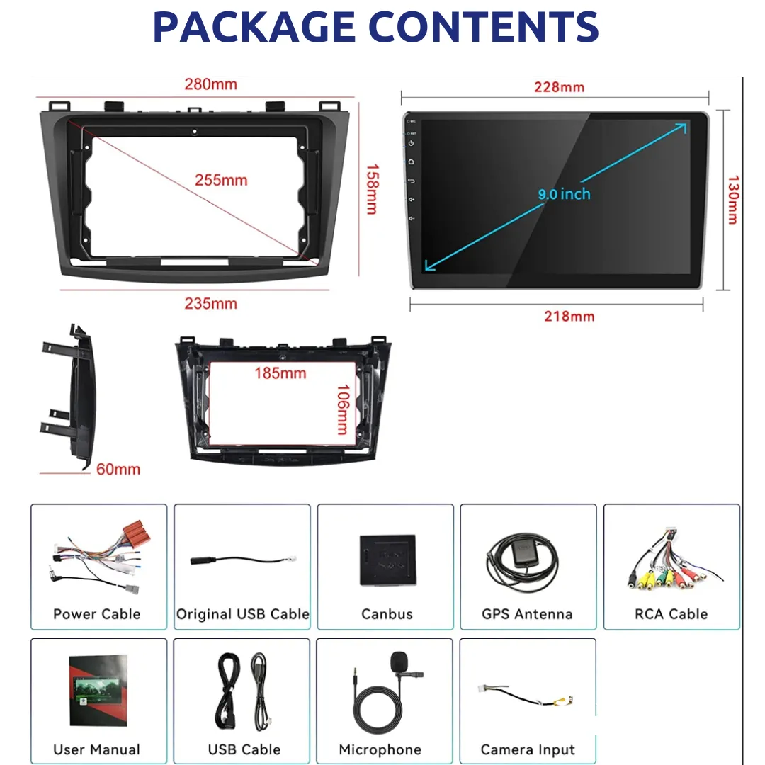 Daiko X Car Stereo Wireless Carplay Android Auto For Mazda 3 Axela 2010-2013