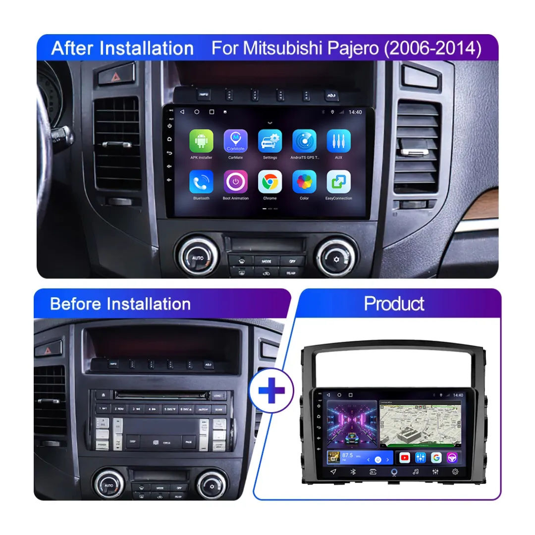 Daiko X Car Stereo Wireless Carplay Android Auto For Mitsubishi Pajero 2006-2014