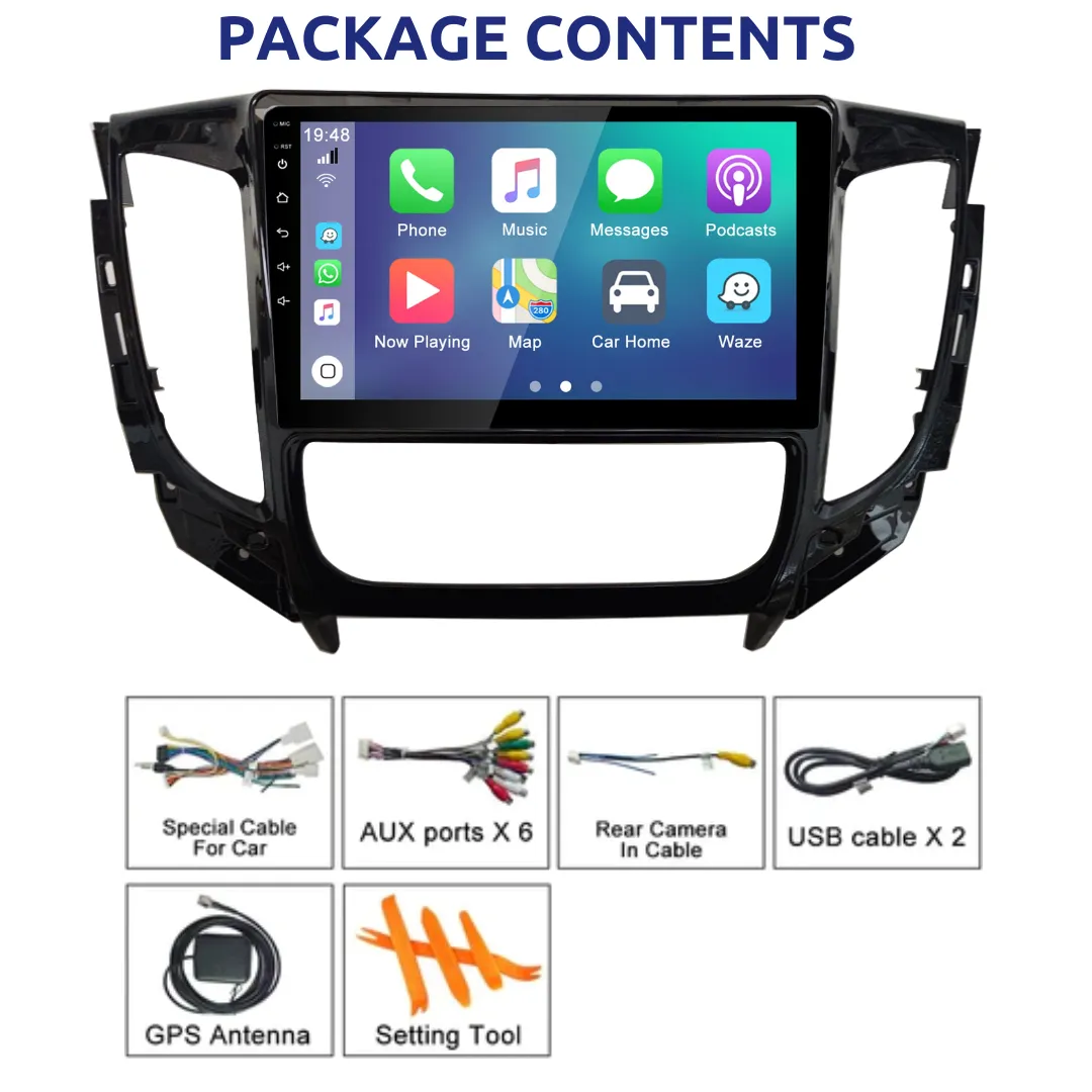 Daiko X Car Stereo Wireless Carplay Android Auto For Mitsubishi Triton 2016-2022