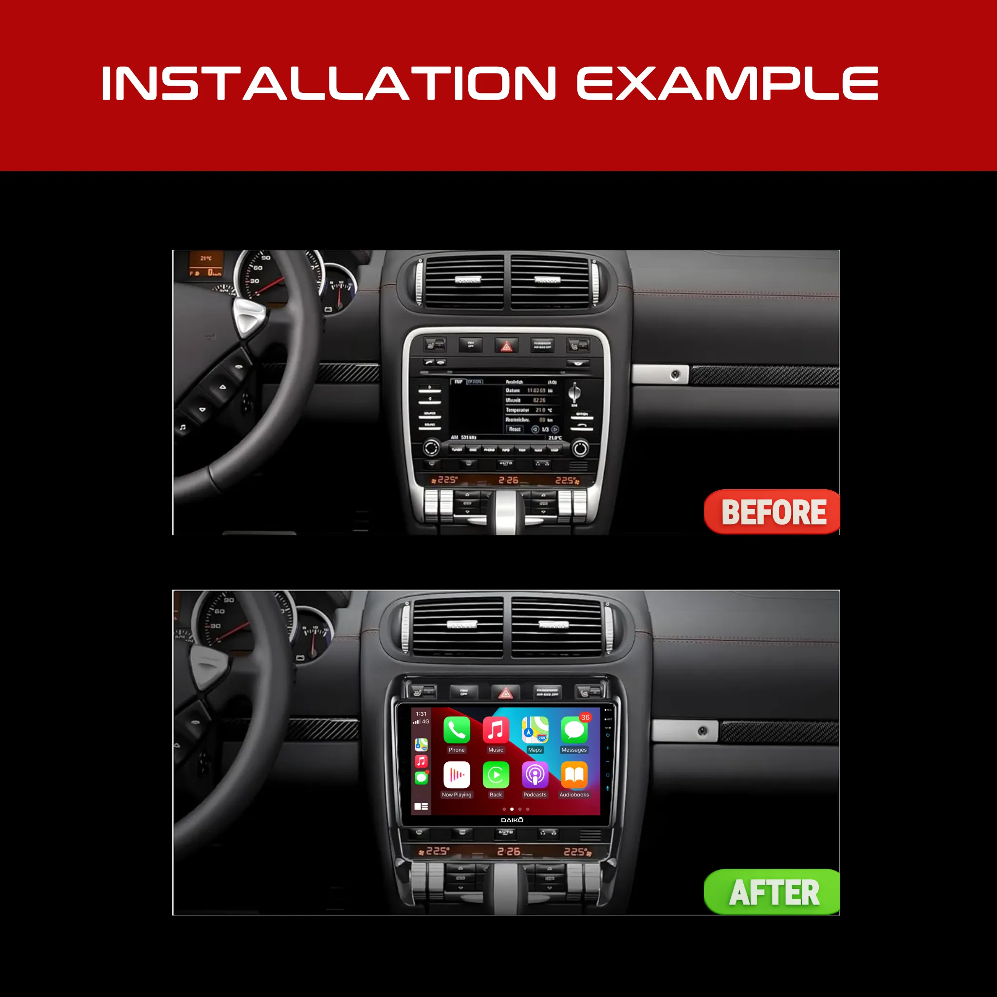 Daiko X Car Stereo Wireless Carplay Android Auto For Porsche Cayenne 2003-2010
