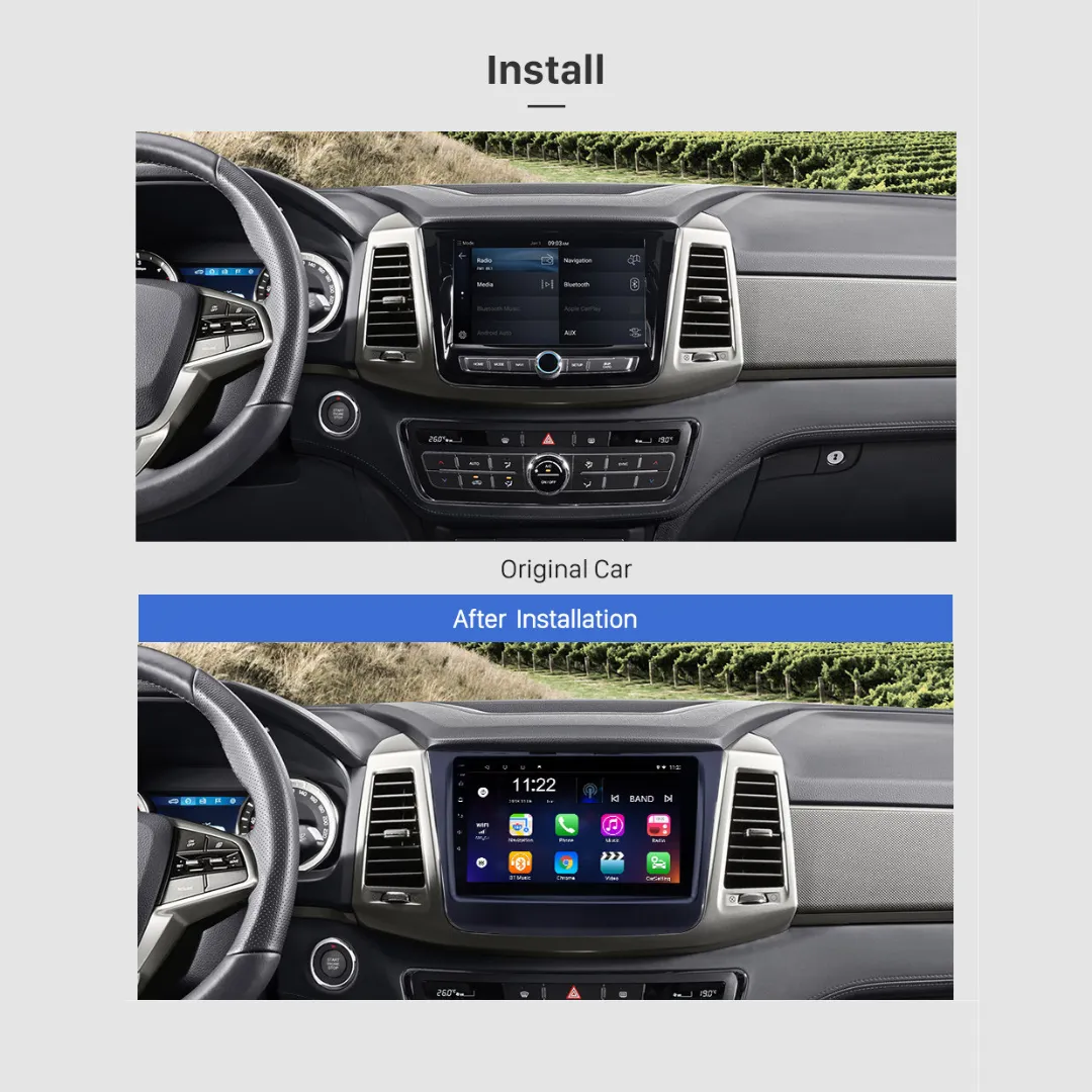 Daiko X Car Stereo Wireless Carplay Android Auto For Ssangyong Rexton 2018-2022