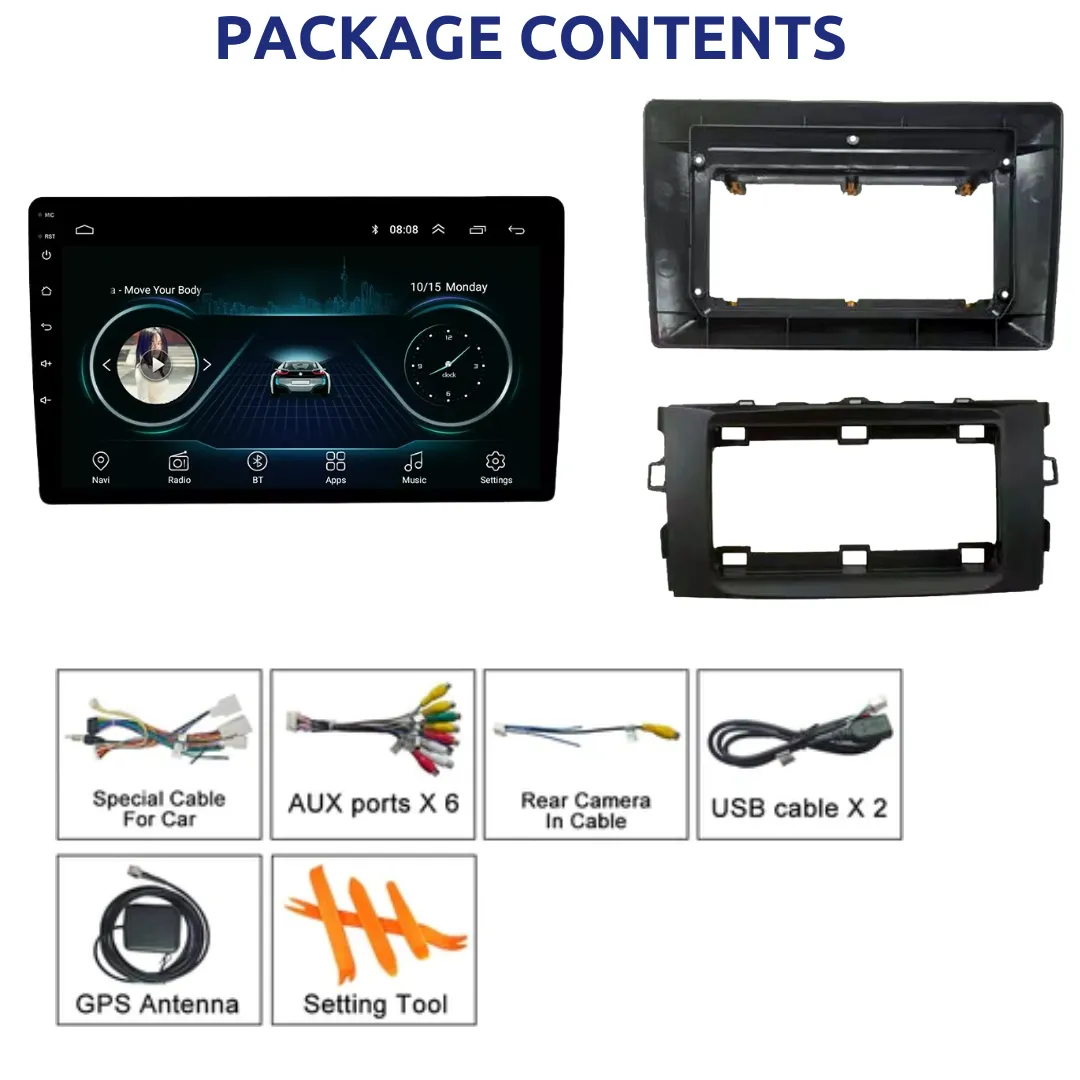 Daiko X Car Stereo Wireless Carplay Android Auto For Toyota Auris Blade 2006-11