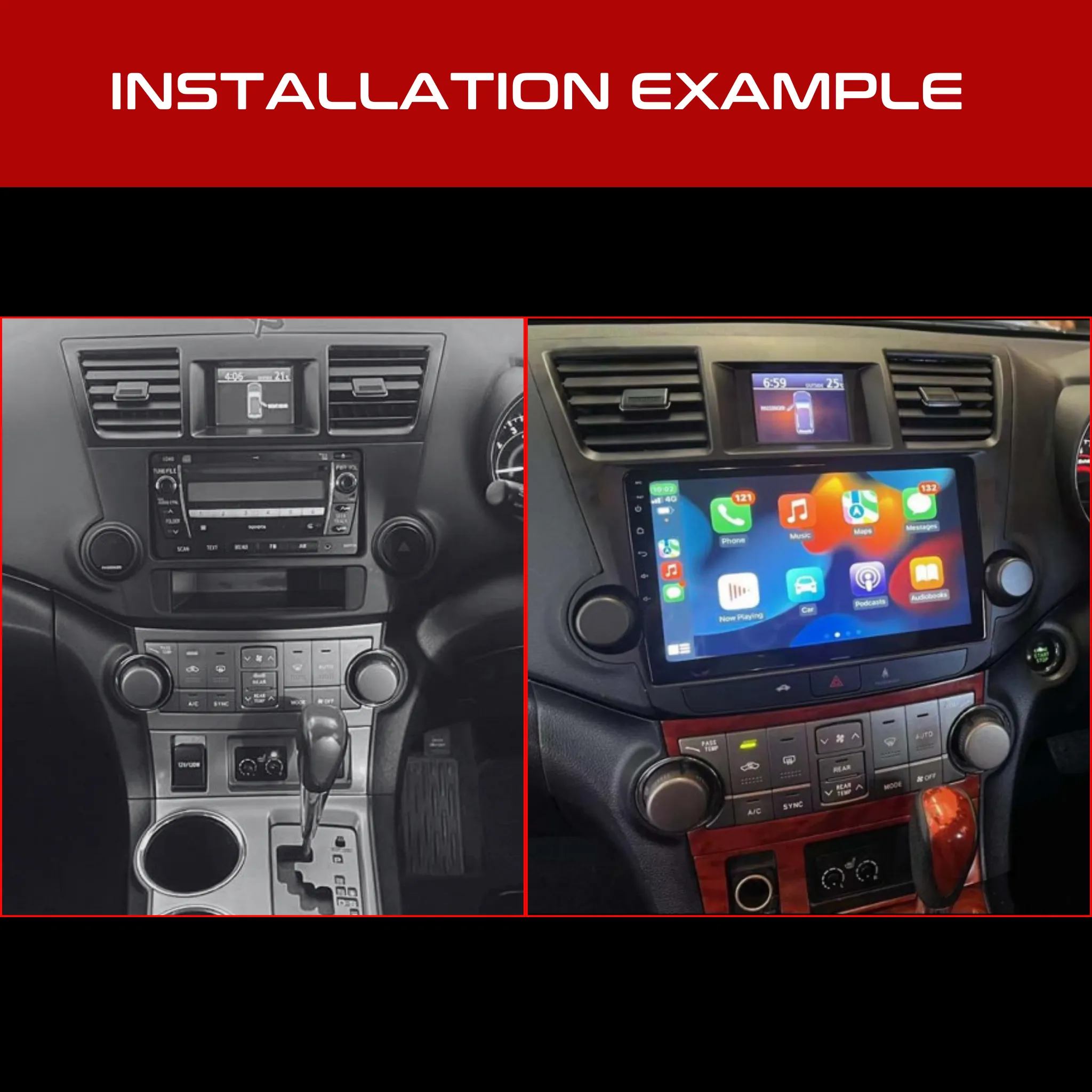 Daiko X Car Stereo Wireless Carplay Android Auto For TOYOTA Highlander 2007-2015
