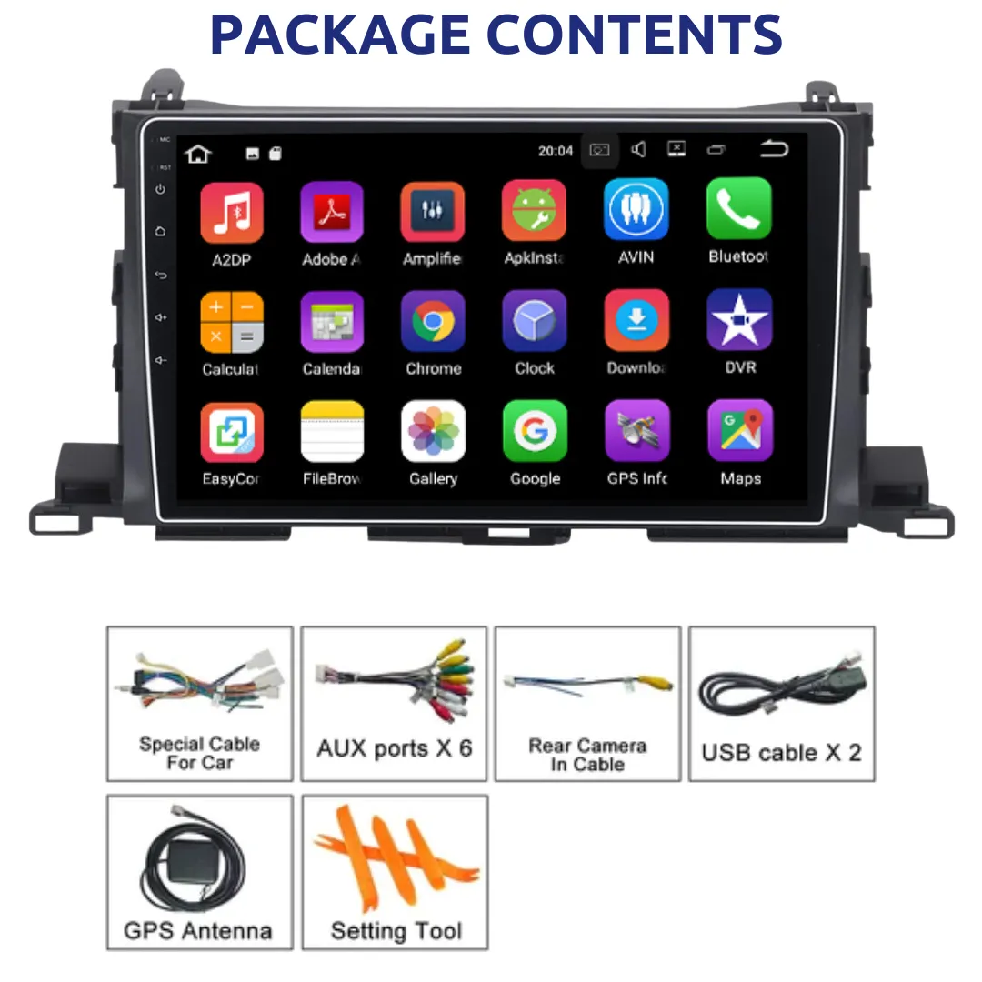 Daiko X Car Stereo Wireless Carplay Android Auto For Toyota Highlander 2015-19