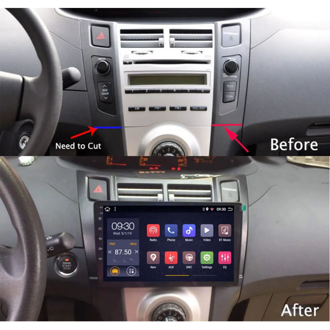 Daiko X Car Stereo Wireless Carplay Android Auto For Toyota Vitz Yaris 2005-2012