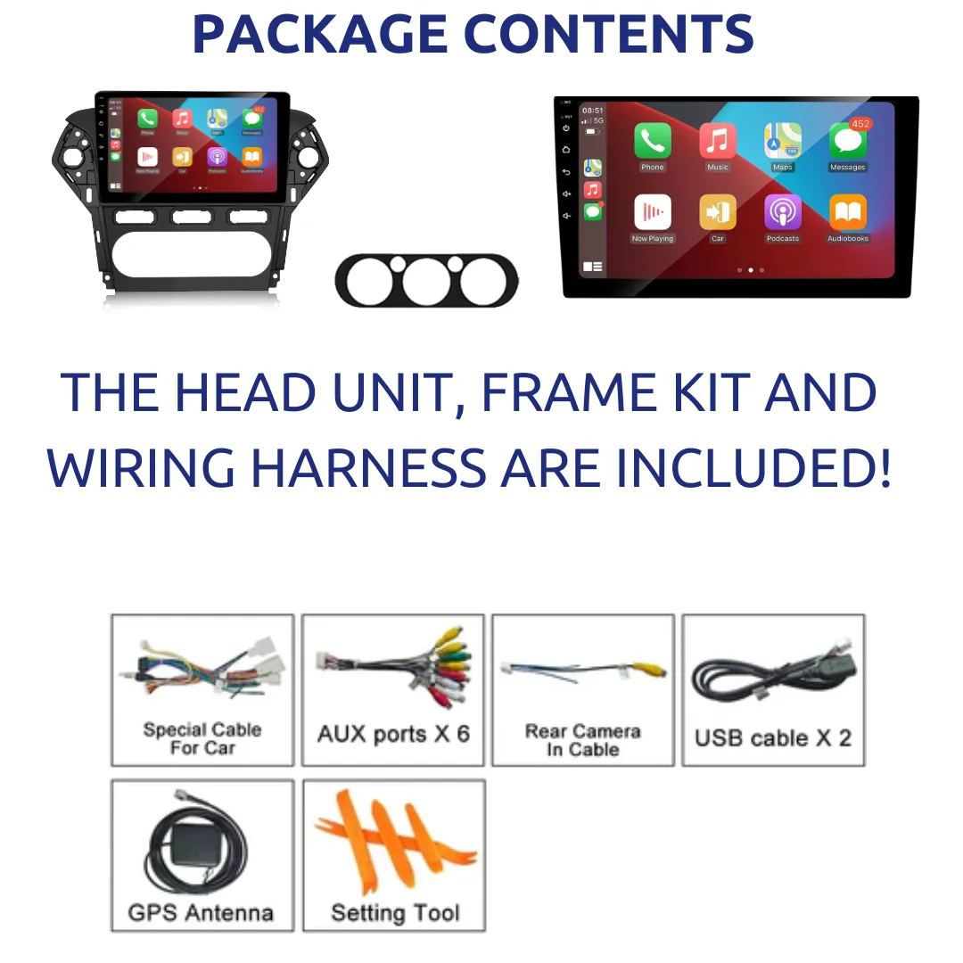 Daiko X Multimedia Unit Wireless Carplay Android Auto For Ford Mondeo 2011-2015