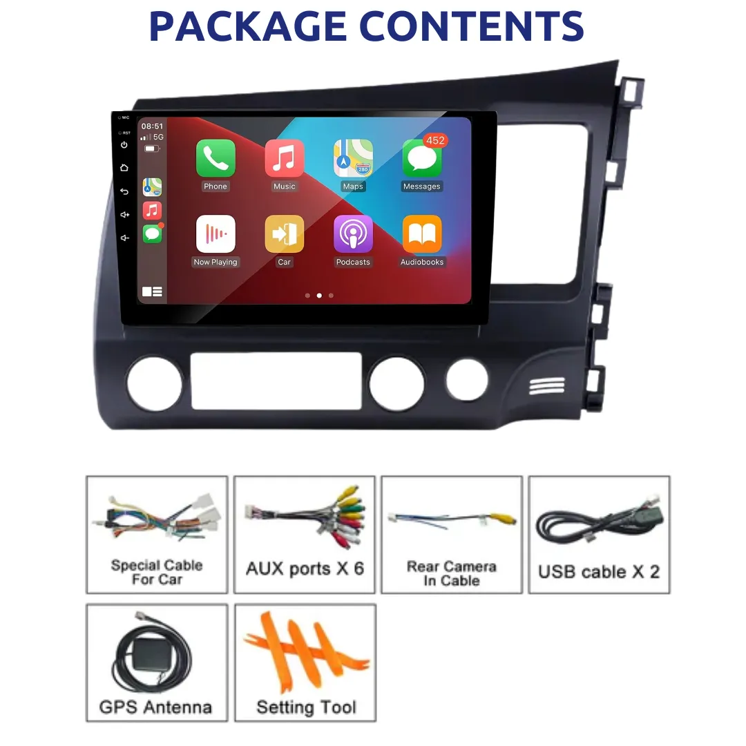 Daiko X Multimedia Unit Wireless Carplay Android Auto For Honda Stream 2006-2013