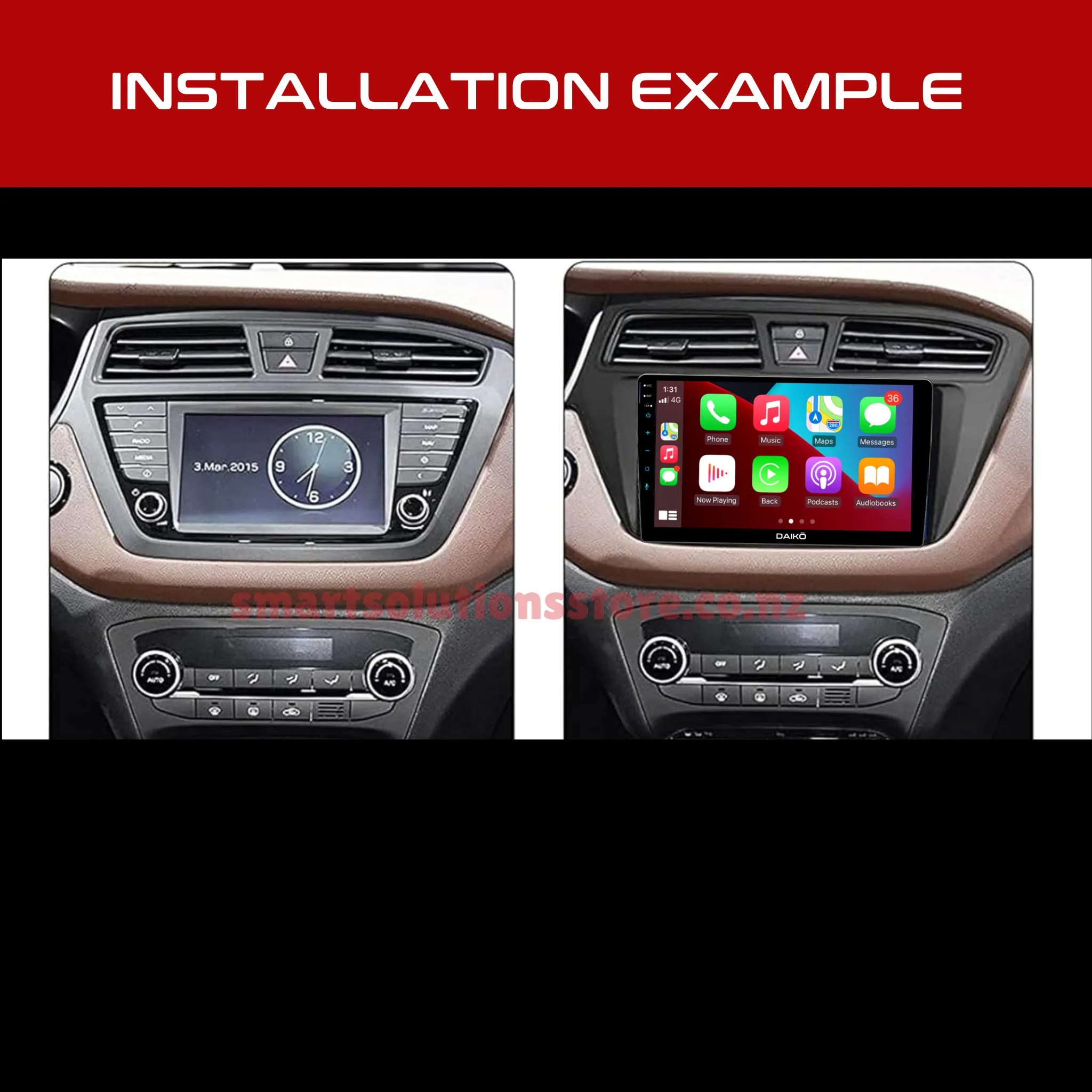 Daiko X Multimedia Unit Wireless Carplay Android Auto For Hyundai i20 2017 