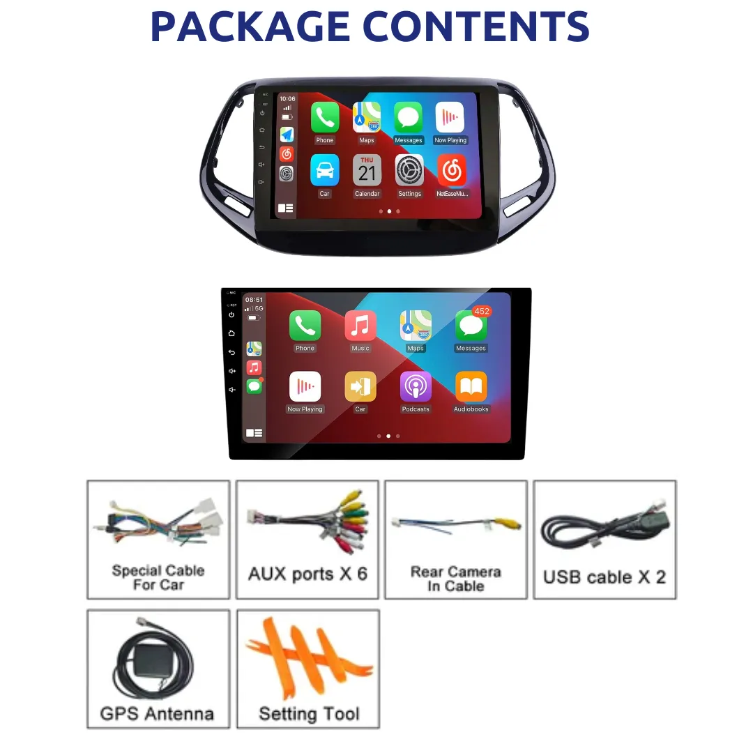 Daiko X Multimedia Unit Wireless Carplay Android Auto For Jeep Compass 2017-2019