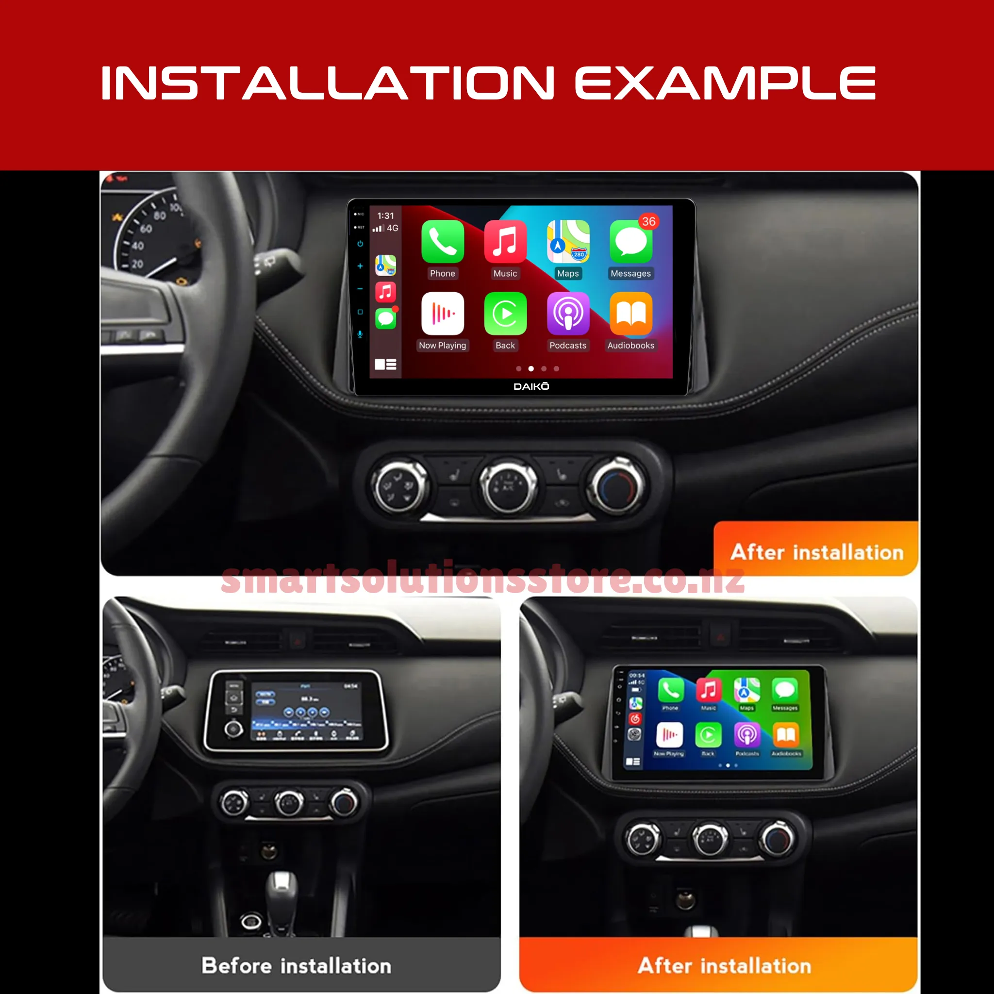 Daiko X Multimedia Unit Wireless Carplay Android Auto For Nissan Kicks 2017 