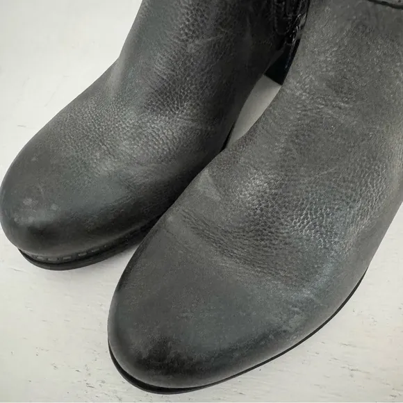 Dansko Harlene Gray Burnished Leather Heeled Ankle Boots Comfort Booties Size 40
