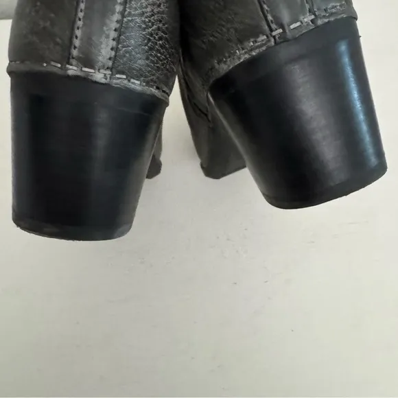 Dansko Harlene Gray Burnished Leather Heeled Ankle Boots Comfort Booties Size 40
