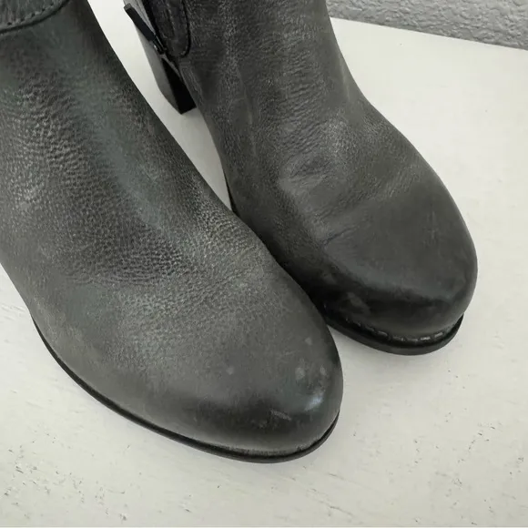Dansko Harlene Gray Burnished Leather Heeled Ankle Boots Comfort Booties Size 40