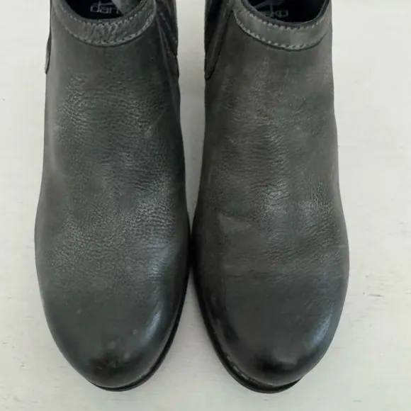 Dansko Harlene Gray Burnished Leather Heeled Ankle Boots Comfort Booties Size 40