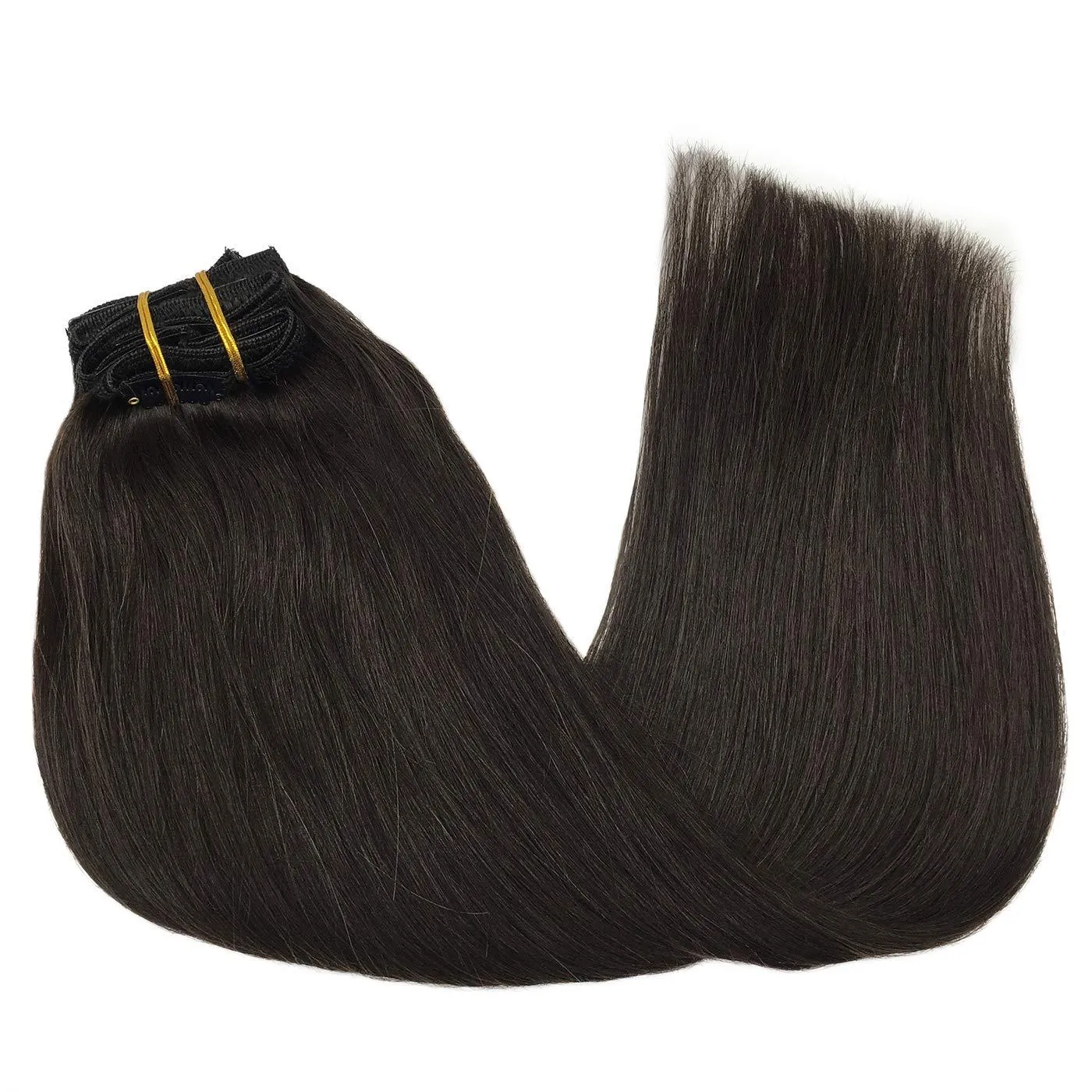 Dark Brown 7pcs 120g Clip in Human Hair Extensions