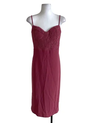 Dark Pink Lace Sheath Dress TCL