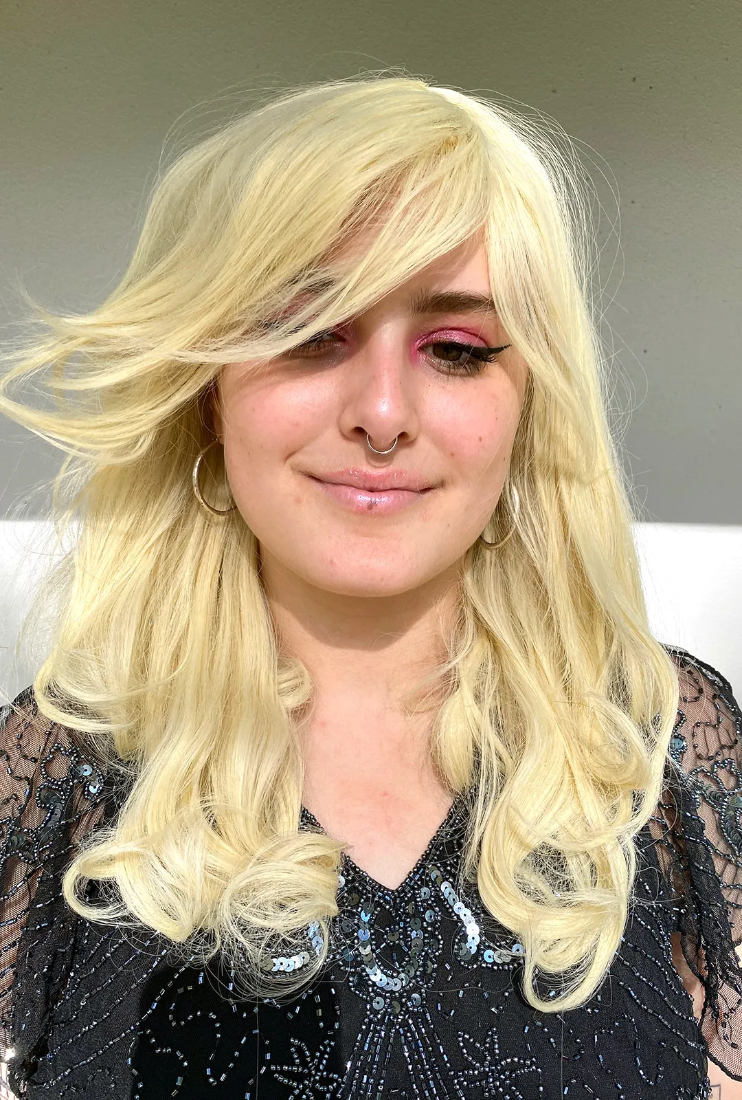 Deluxe Blonde Mid Length Curly Wig